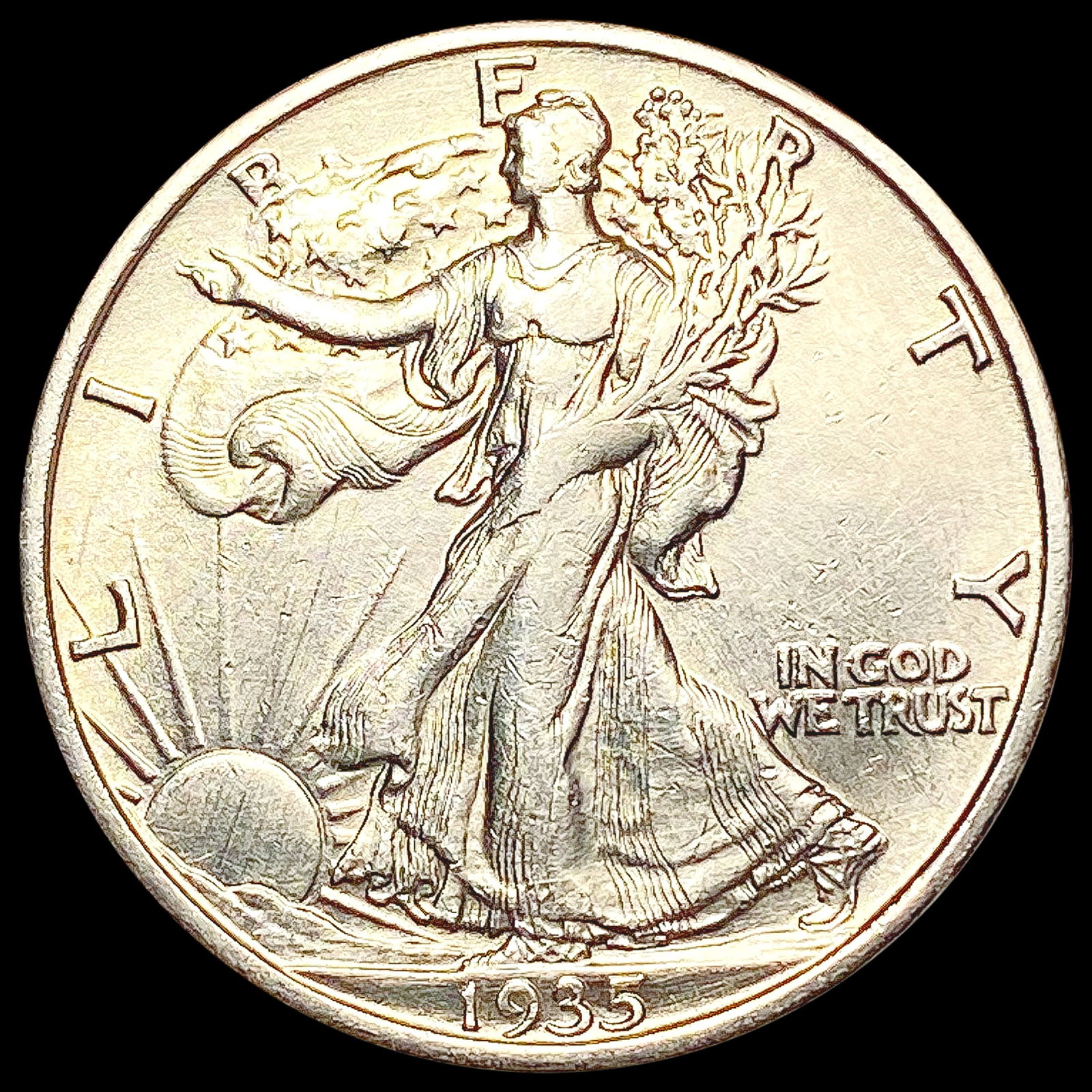 1935-S Walking Liberty Half Dollar CLOSELY UNCIRCU (1 of 2)