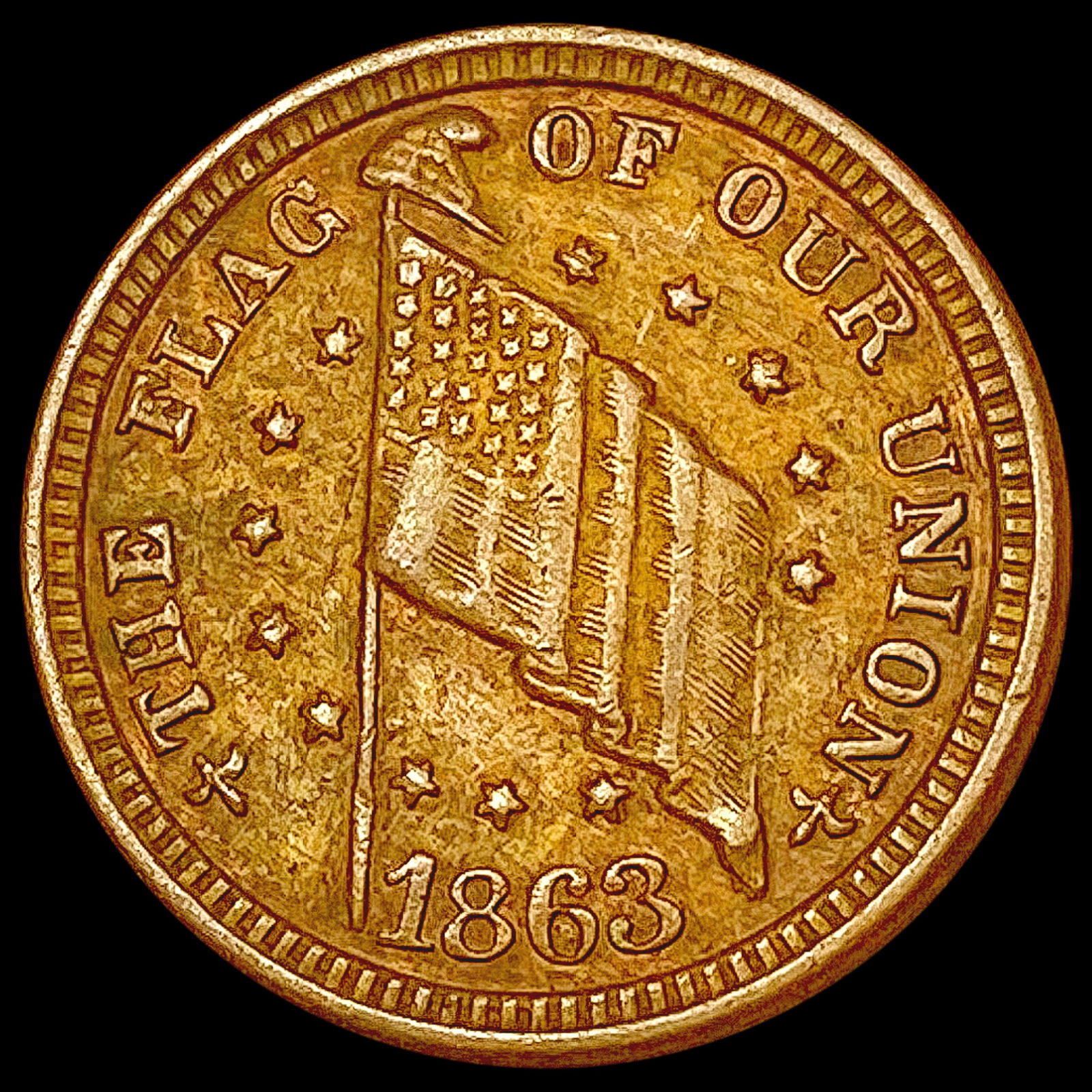 1863 Civil War Token CLOSELY UNCIRCULATED (1 of 2)