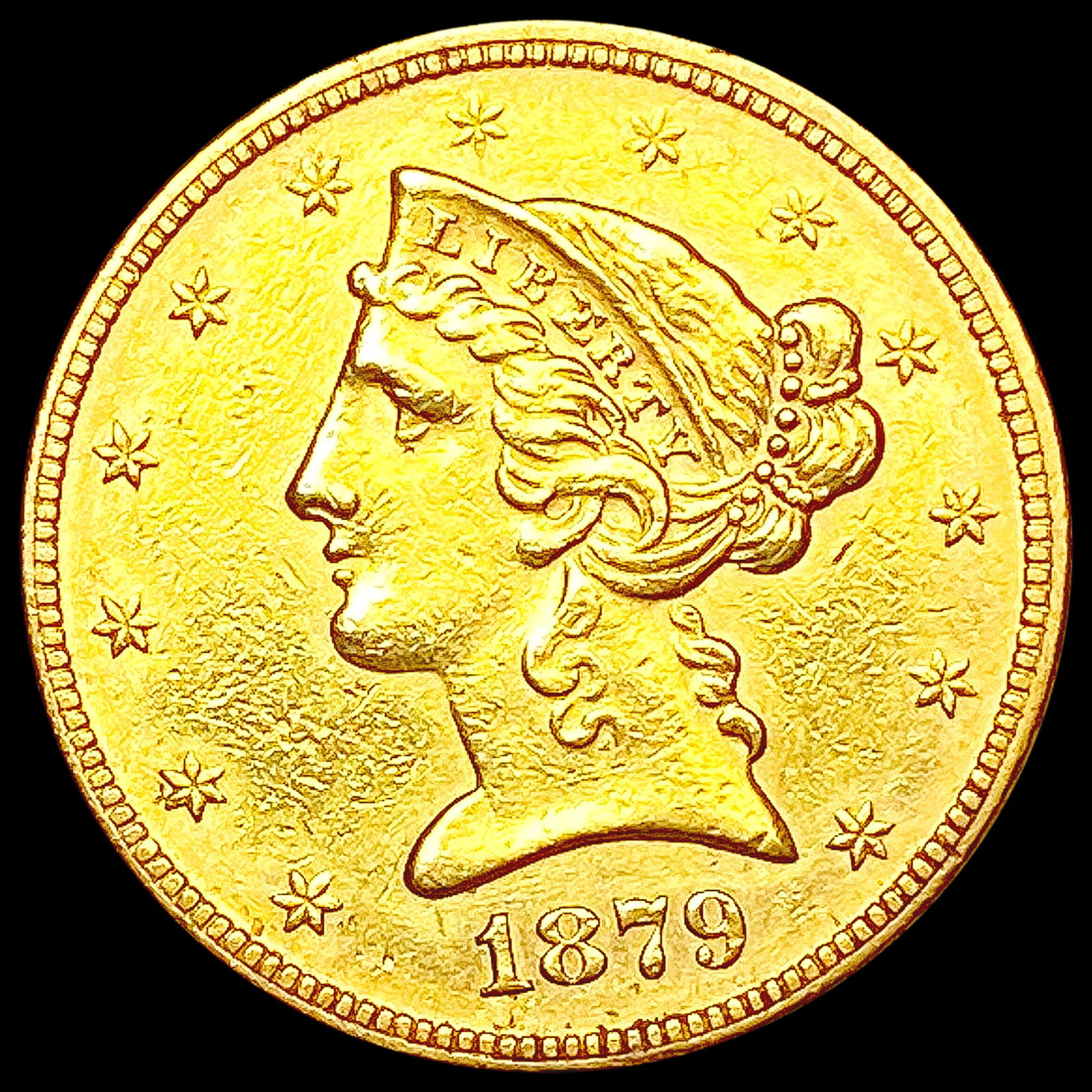 1879 $5 Gold Half Eagle CLOSELY UNCIRCULATED (1 of 2)
