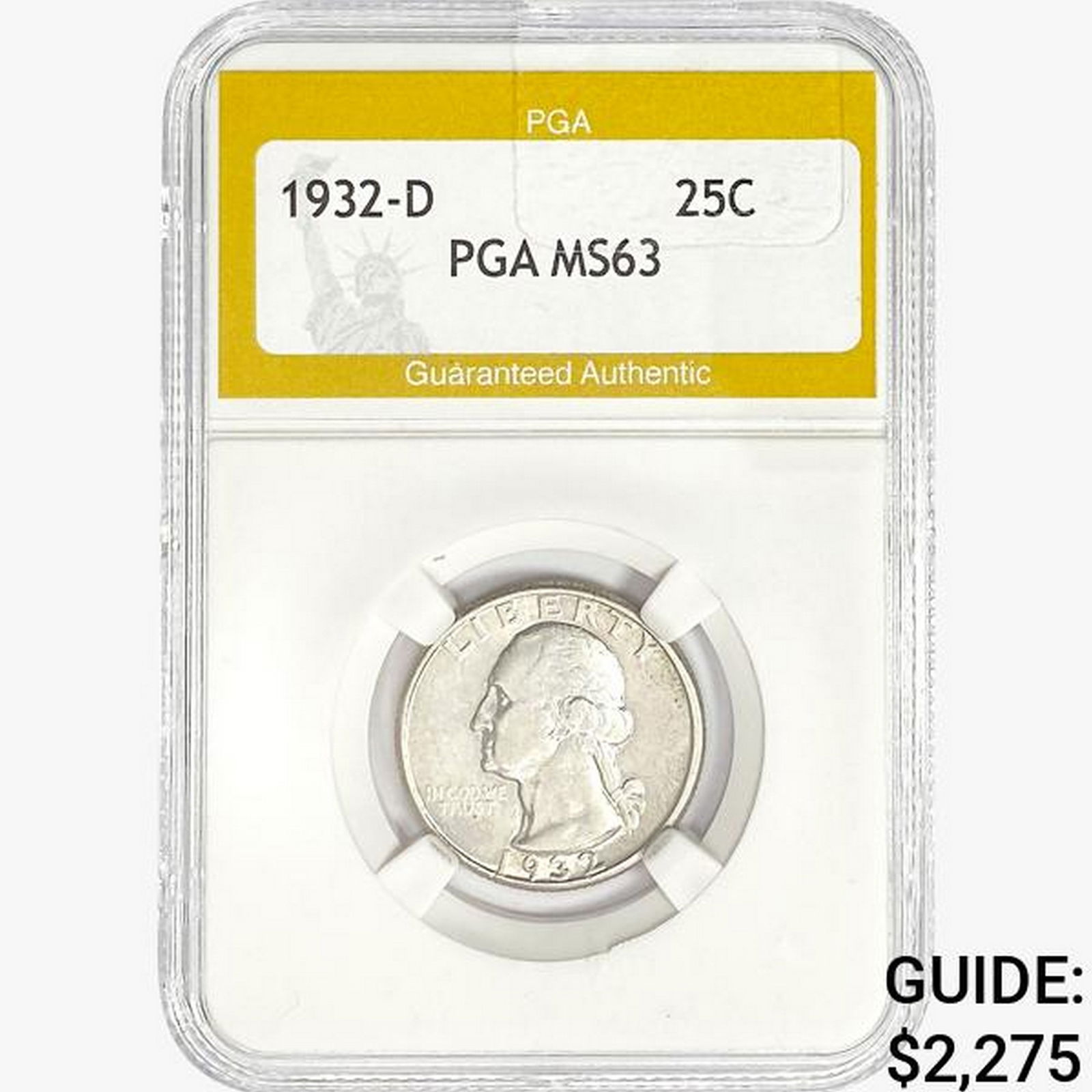 1932-D Washington Silver Quarter PGA MS63 (1 of 2)