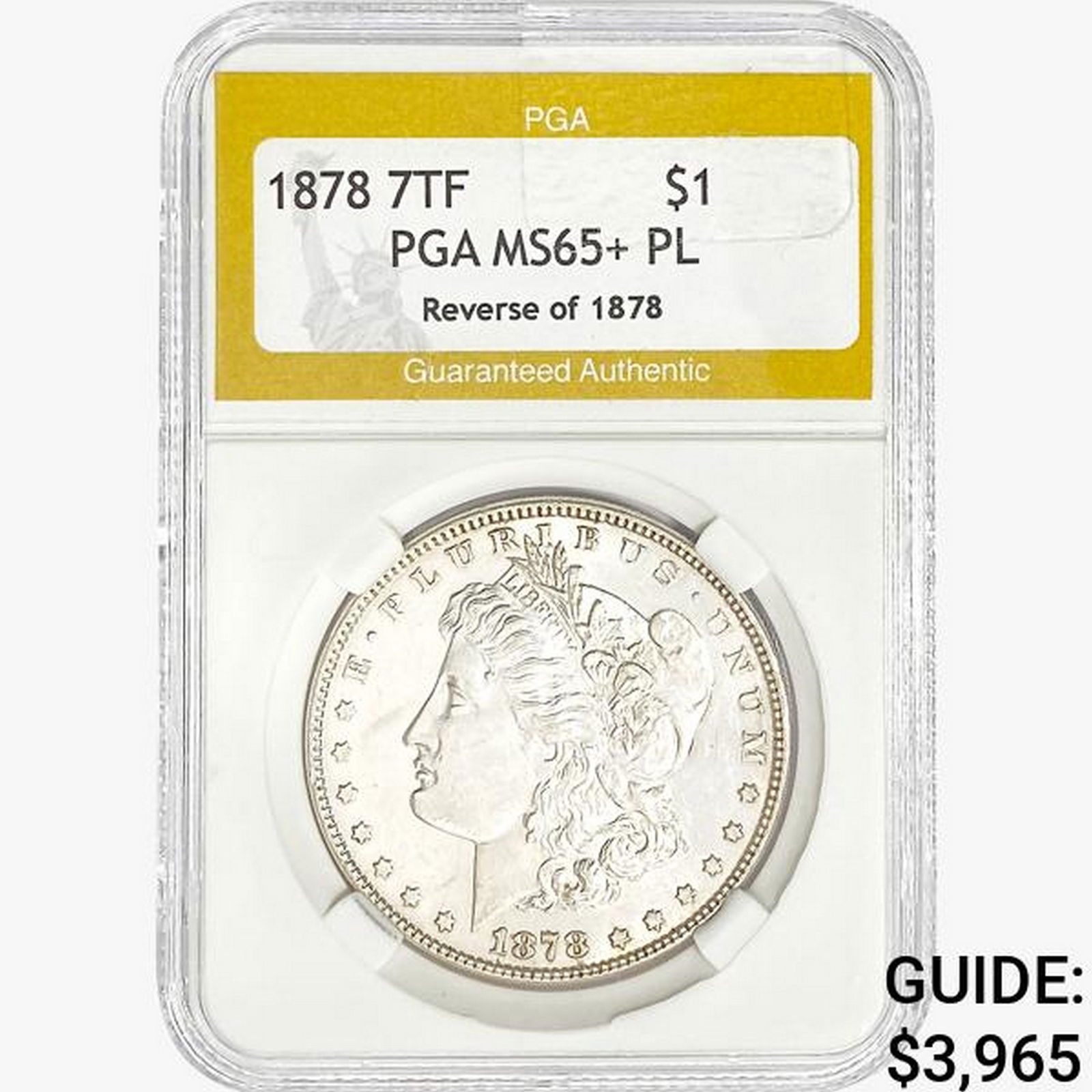 1878 7TF Morgan Silver Dollar PGA MS65+ PL REV 78 (1 of 2)