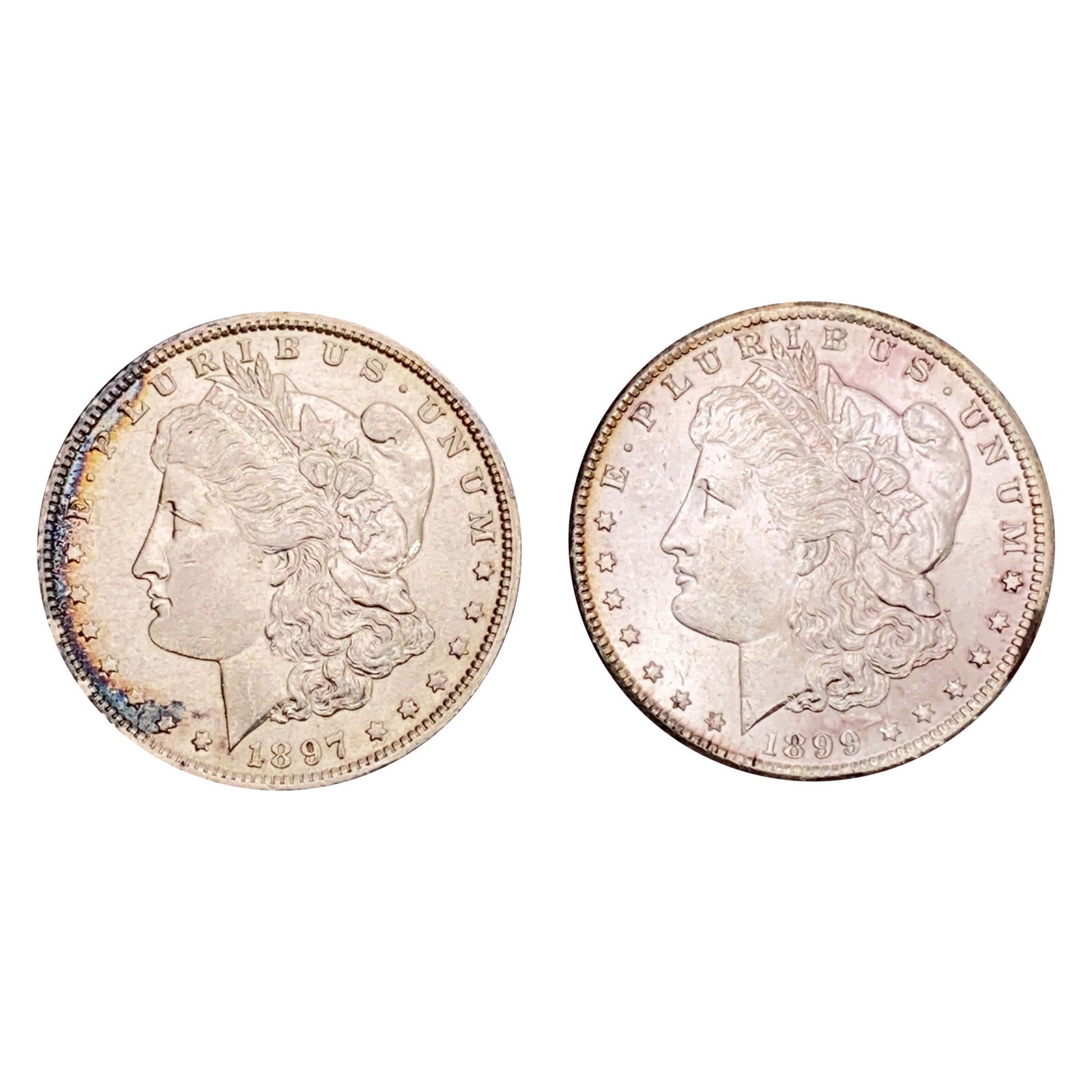 1897-O, 1899-O Morgan Silver Dollars [2 Coins] (1 of 2)