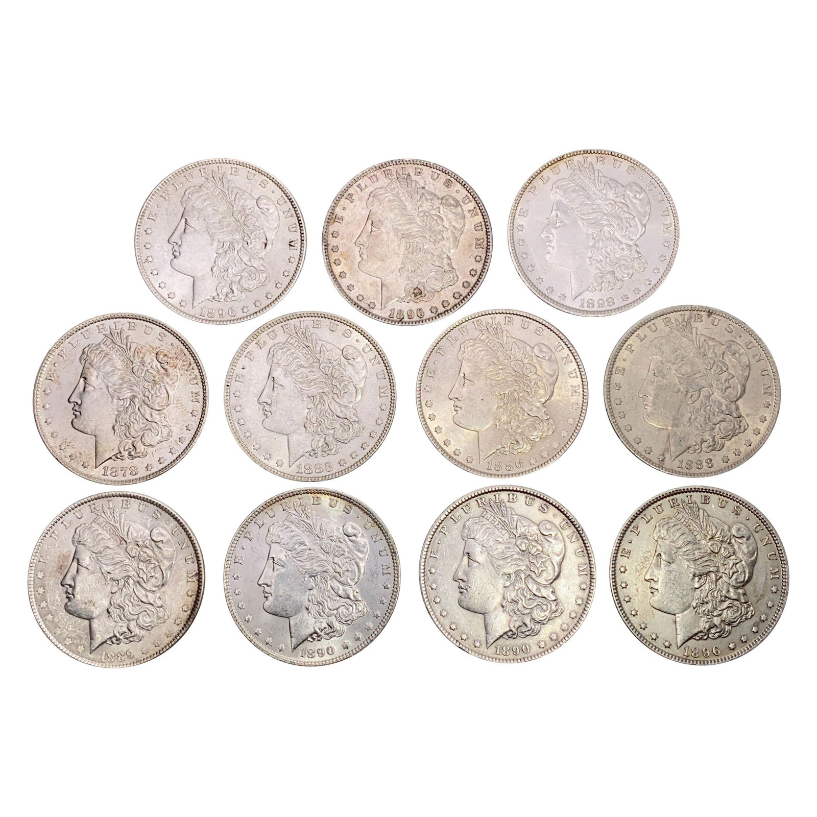 1878-1898 UNC Morgan Silver Dollars [11 Coins] (1 of 2)