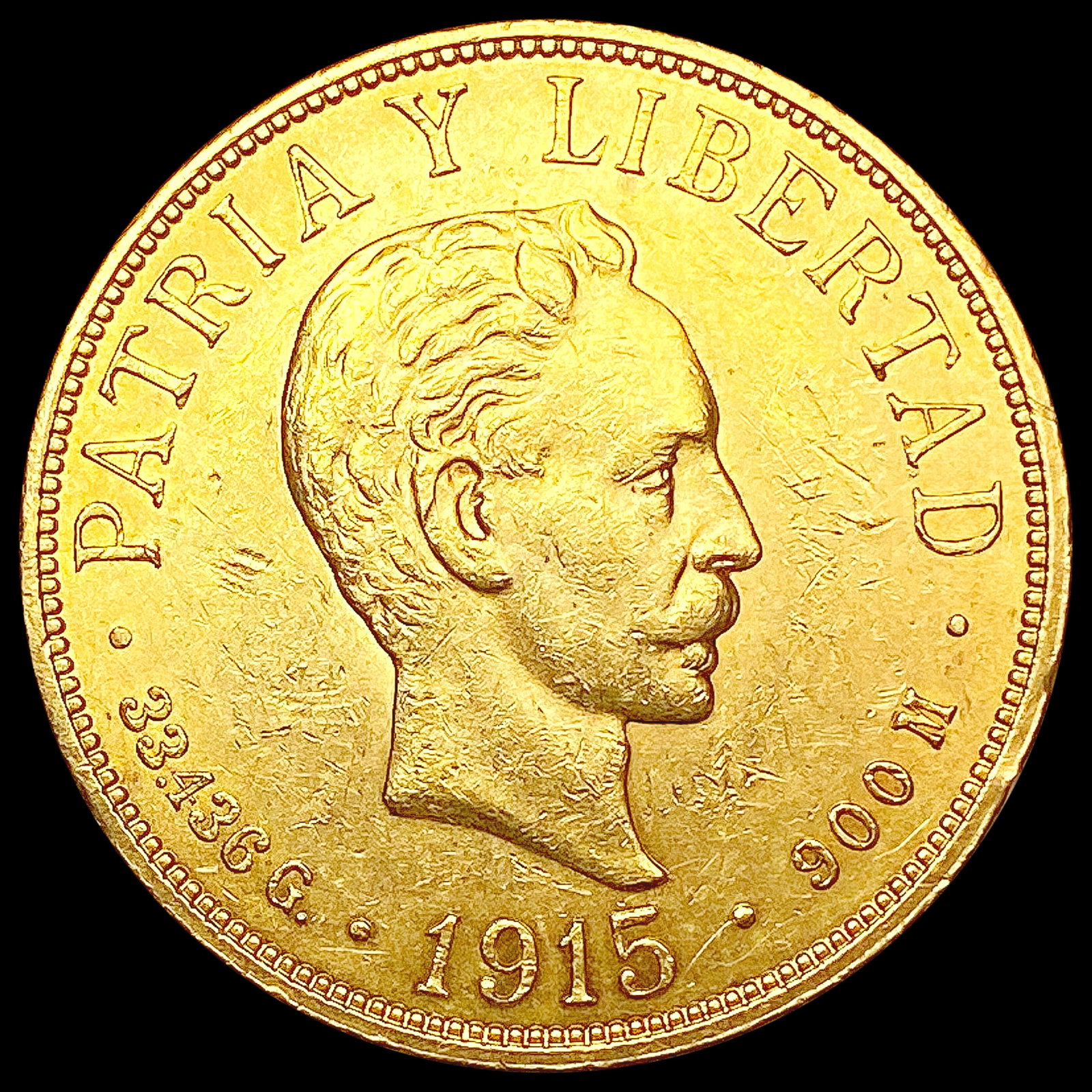 1915 Cuba .9675oz Gold 20 Pesos CHOICE AU: 1915 Cuba .9675oz Gold 20 Pesos CHOICE AU