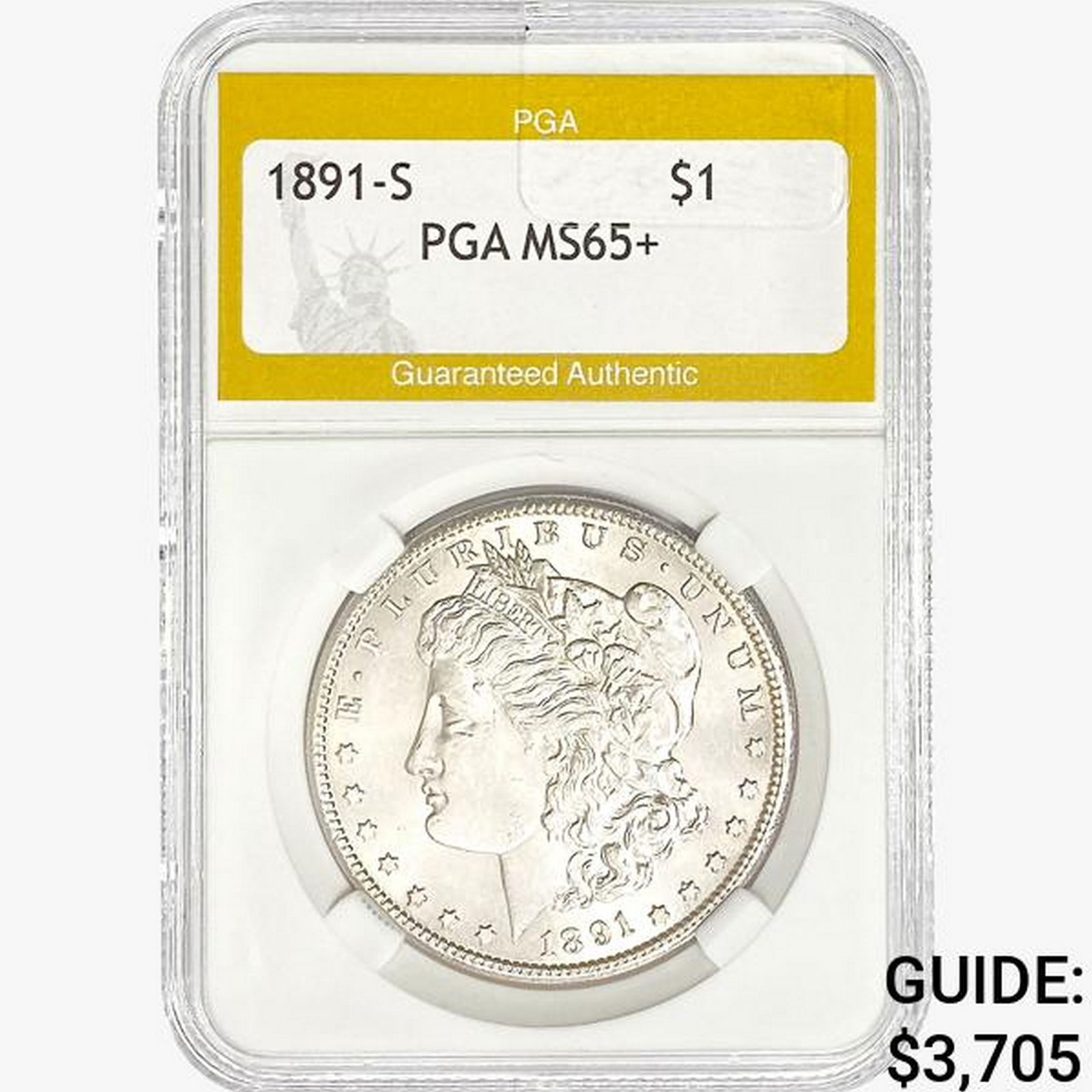 1891-S Morgan Silver Dollar PGA MS65+ (1 of 2)
