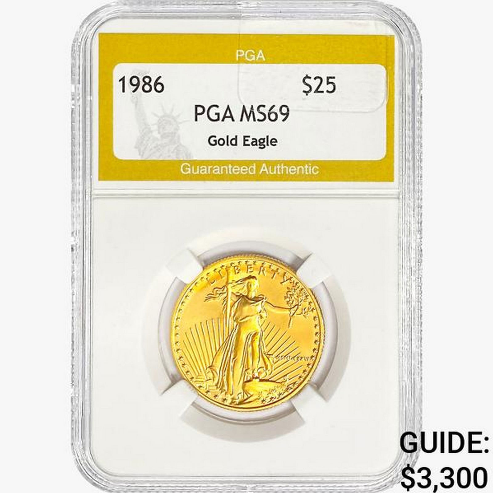 1986 $25 1/2oz. American Gold Eagle PGA MS69 (1 of 2)