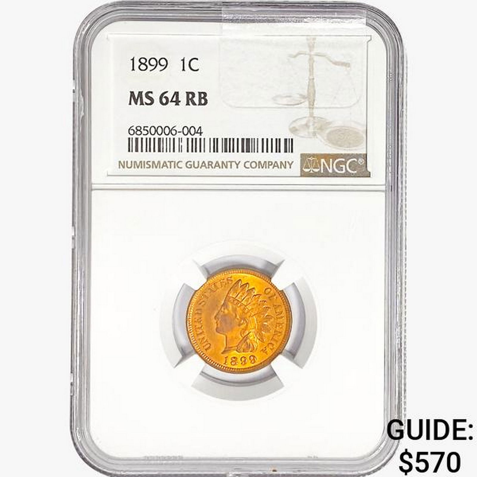 1899 Indian Head Cent NGC MS64 RB (1 of 2)