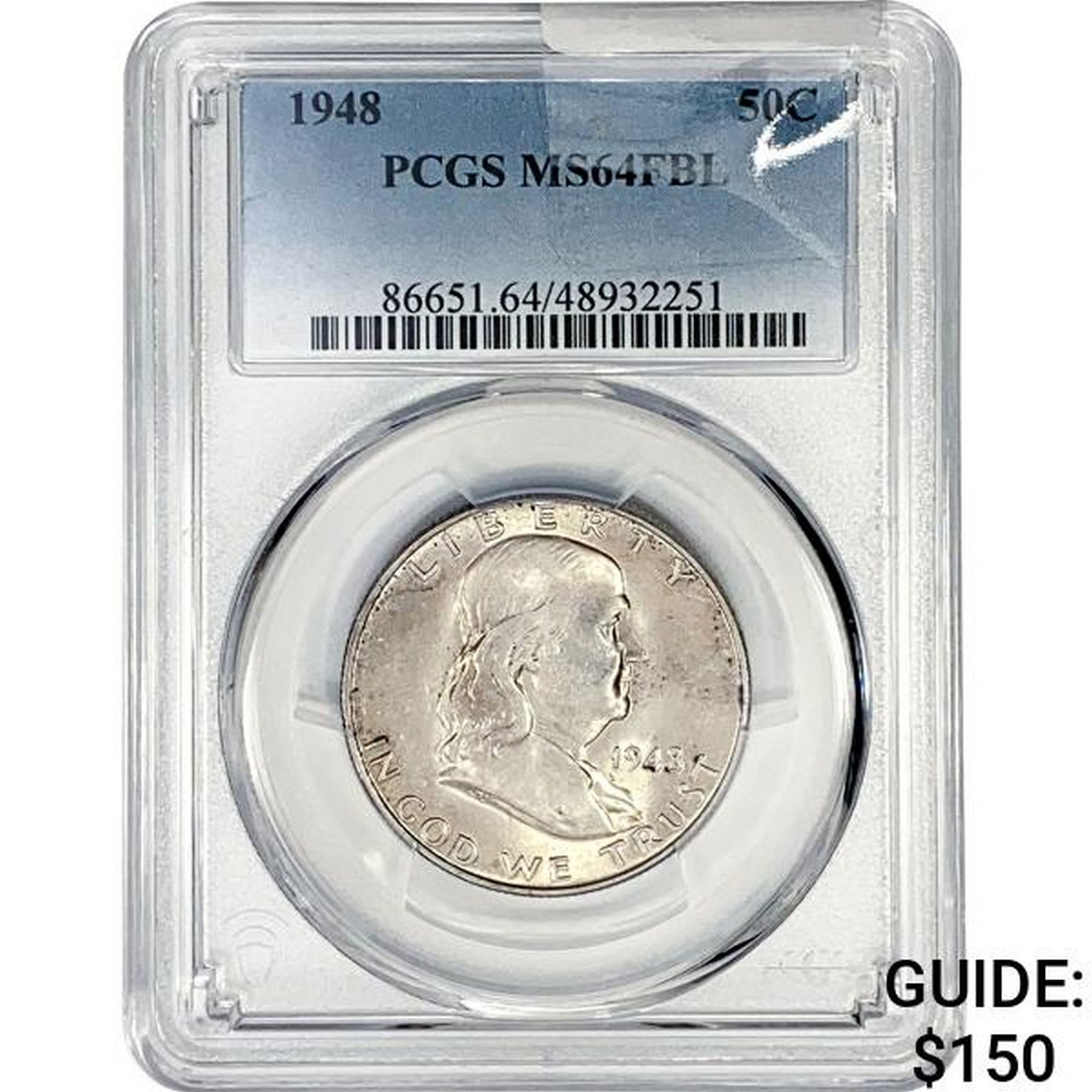 1948 Franklin Half Dollar PCGS MS64 FBL (1 of 2)