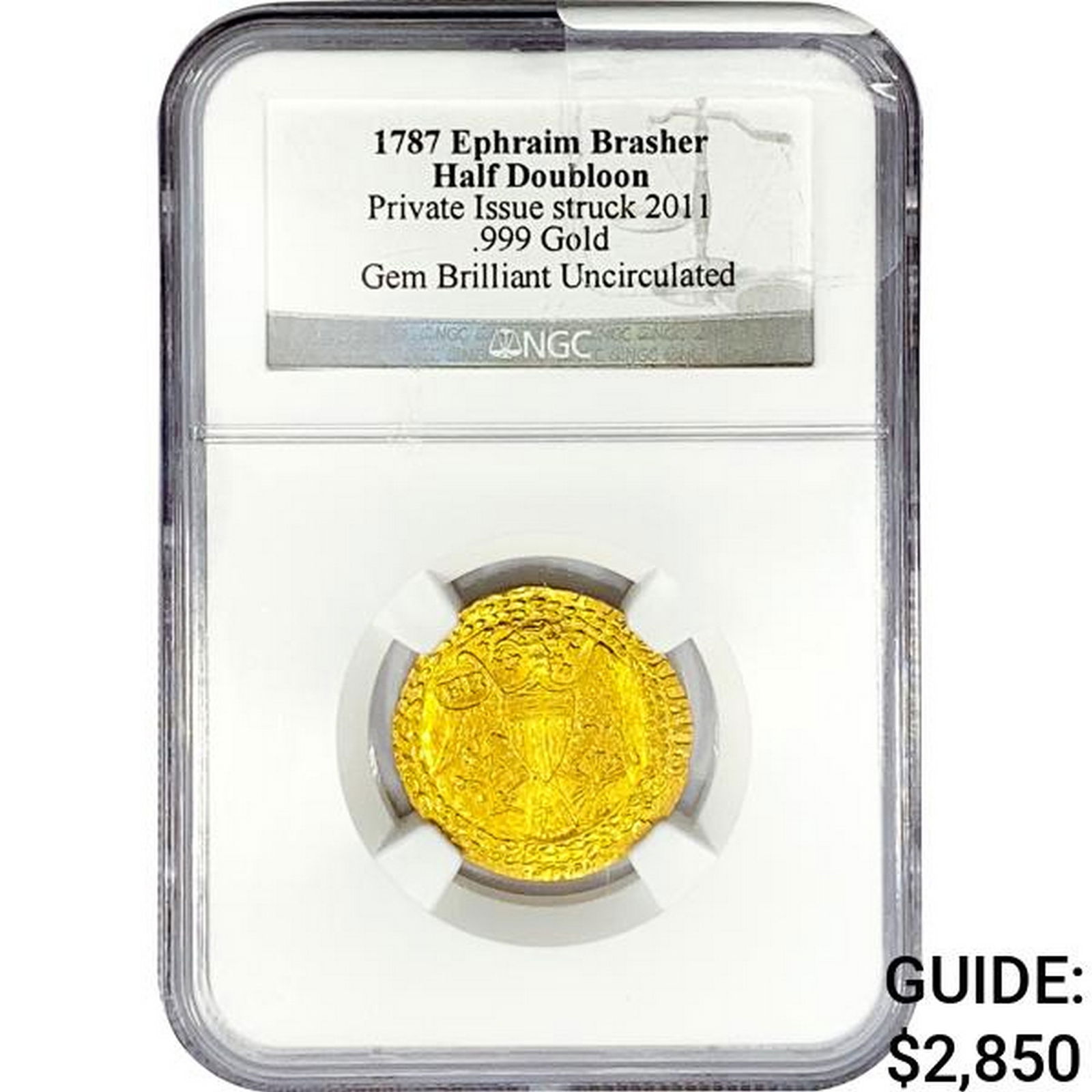 1787 .4245oz. Gold Ephraim Brasher Half Doubloon N (1 of 2)