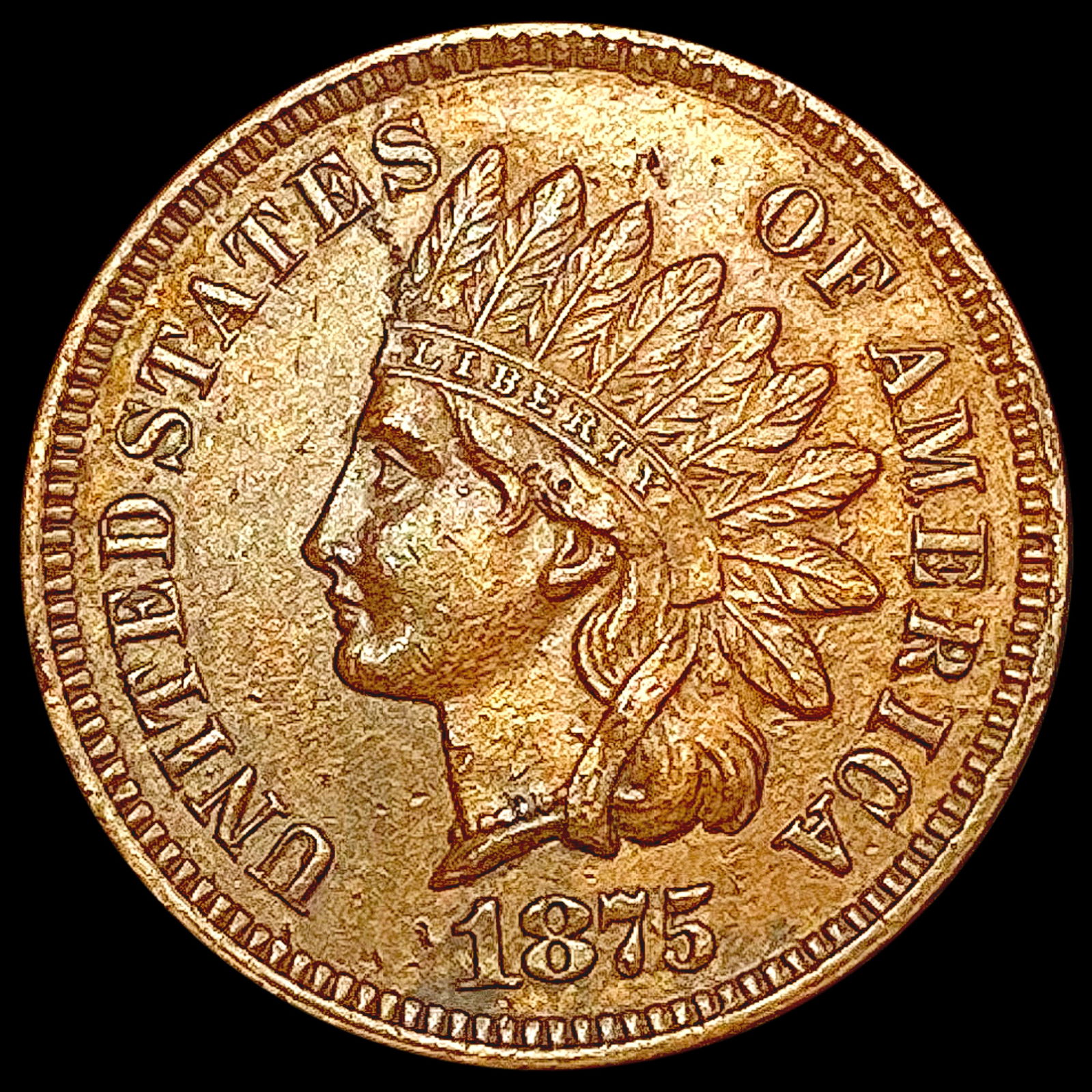 1875 Indian Head Cent CLOSELY UNCIRCULATED (1 of 2)