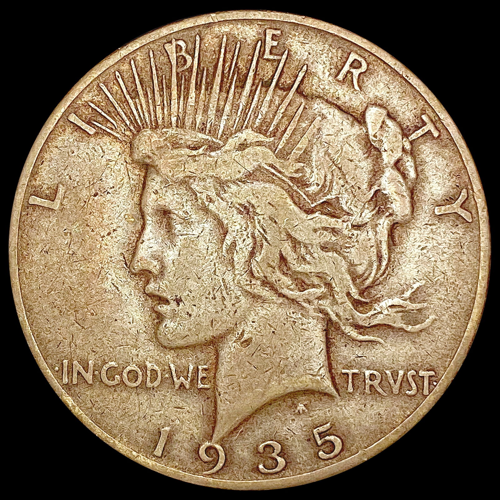 1935-S Silver Peace Dollar LIGHTLY CIRCULATED (1 of 2)