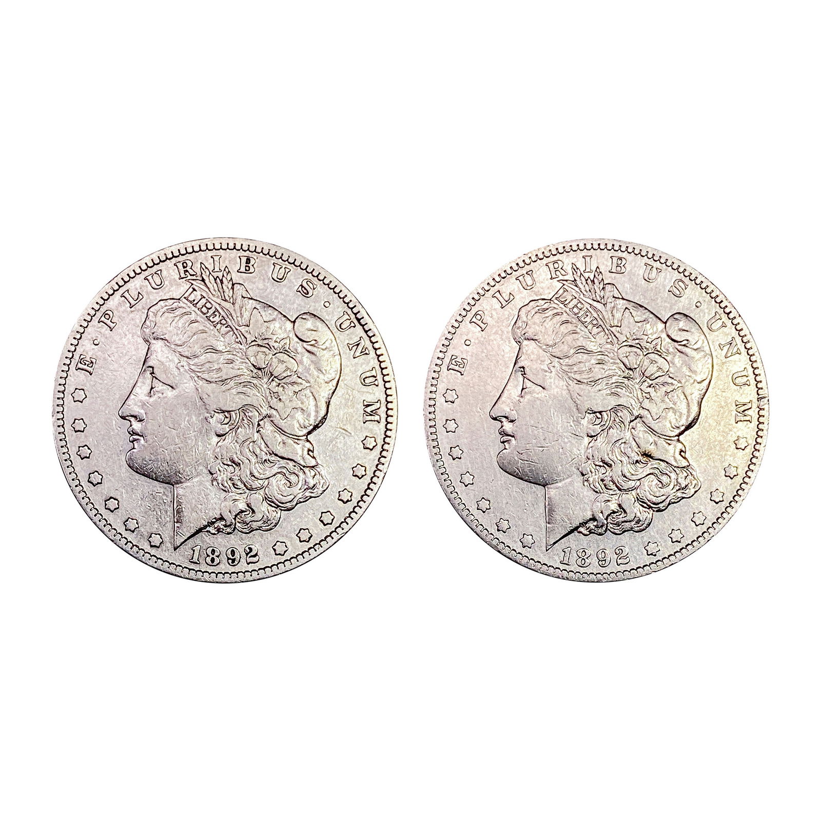 1892-S Morgan Silver Dollars Pair [2 Coins] (1 of 2)