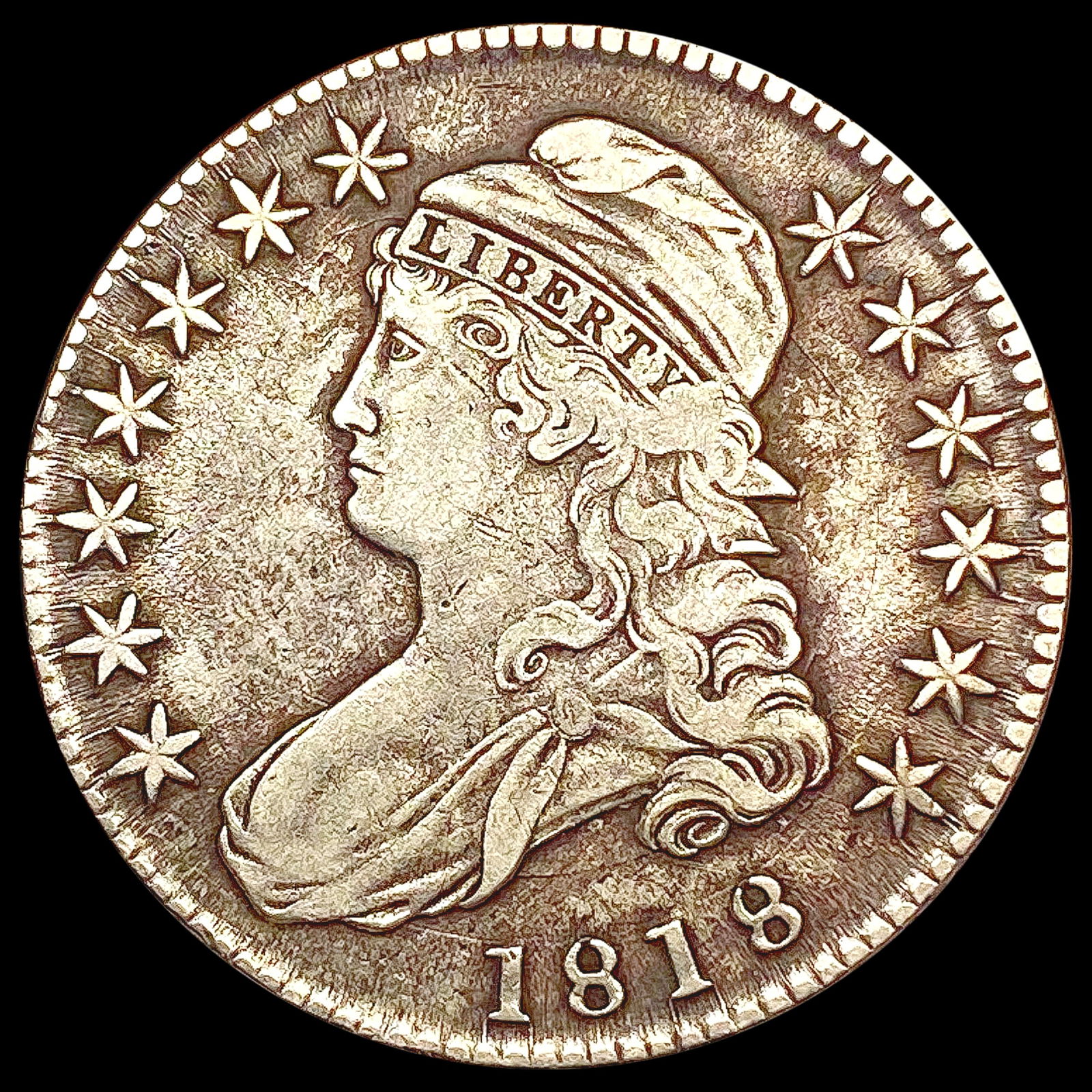 1818 Capped Bust Half Dollar LIGHTLY CIRCULATED (1 of 2)