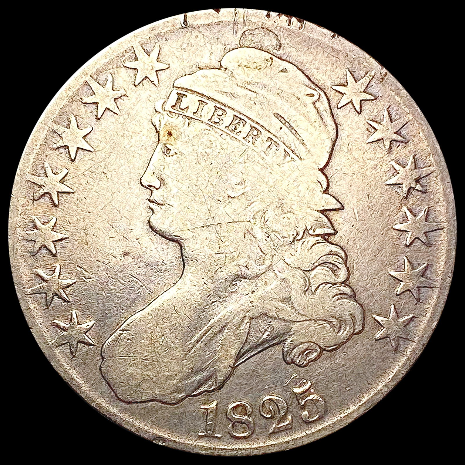 1825 Capped Bust Half Dollar NICELY CIRCULATED (1 of 2)