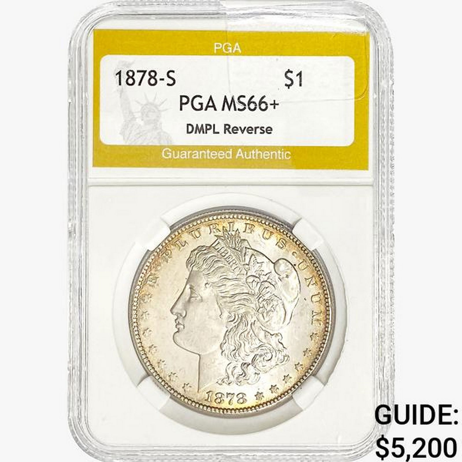 1878-S Morgan Silver Dollar PGA MS66+ DMPL REV (1 of 2)