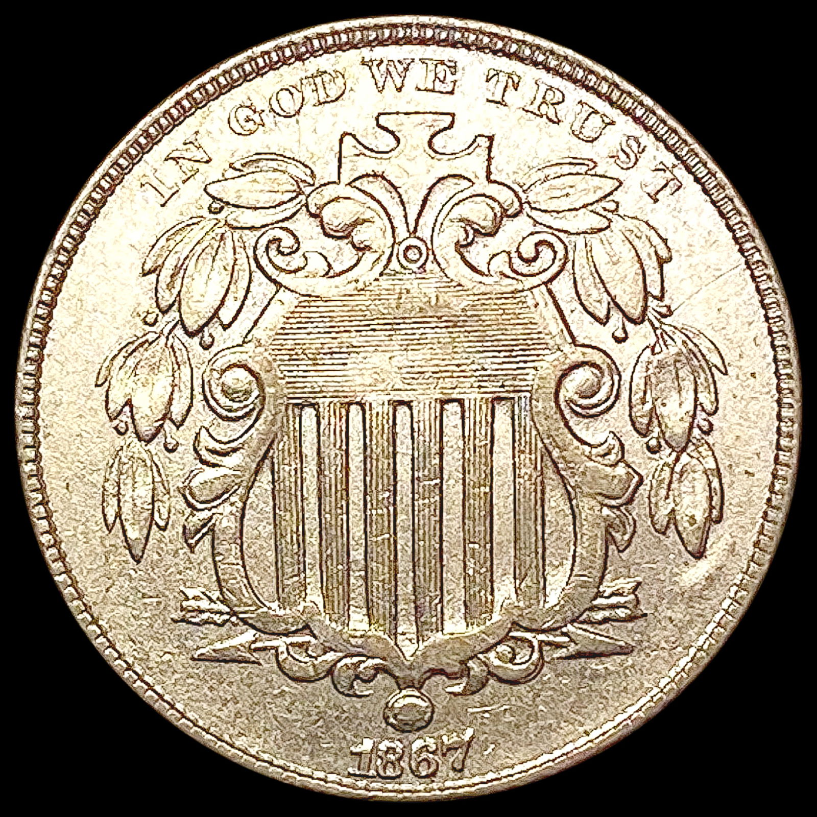 1867 Shield Nickel CLOSELY UNCIRCULATED (1 of 2)