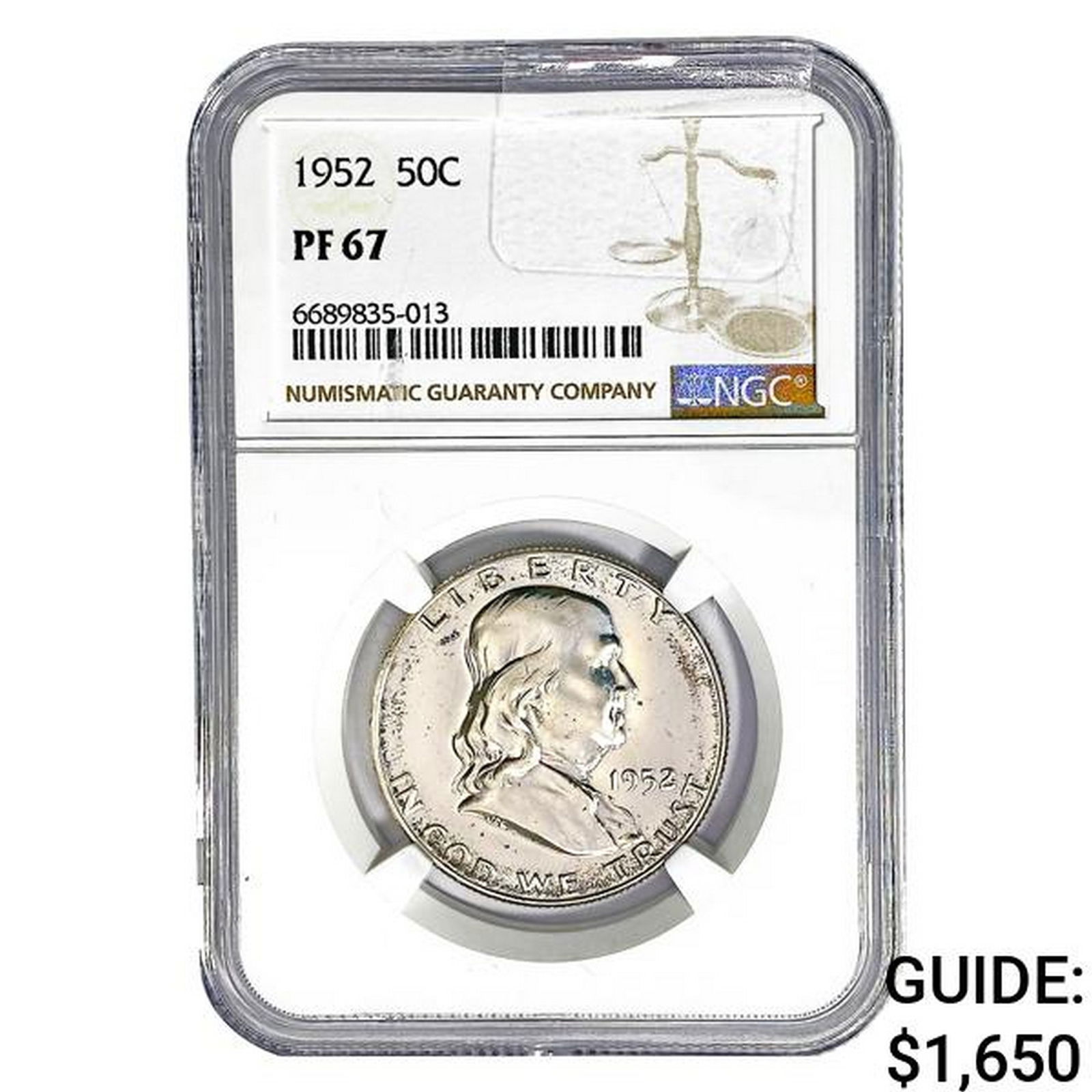 1952 Franklin Half Dollar NGC PF67 (1 of 2)