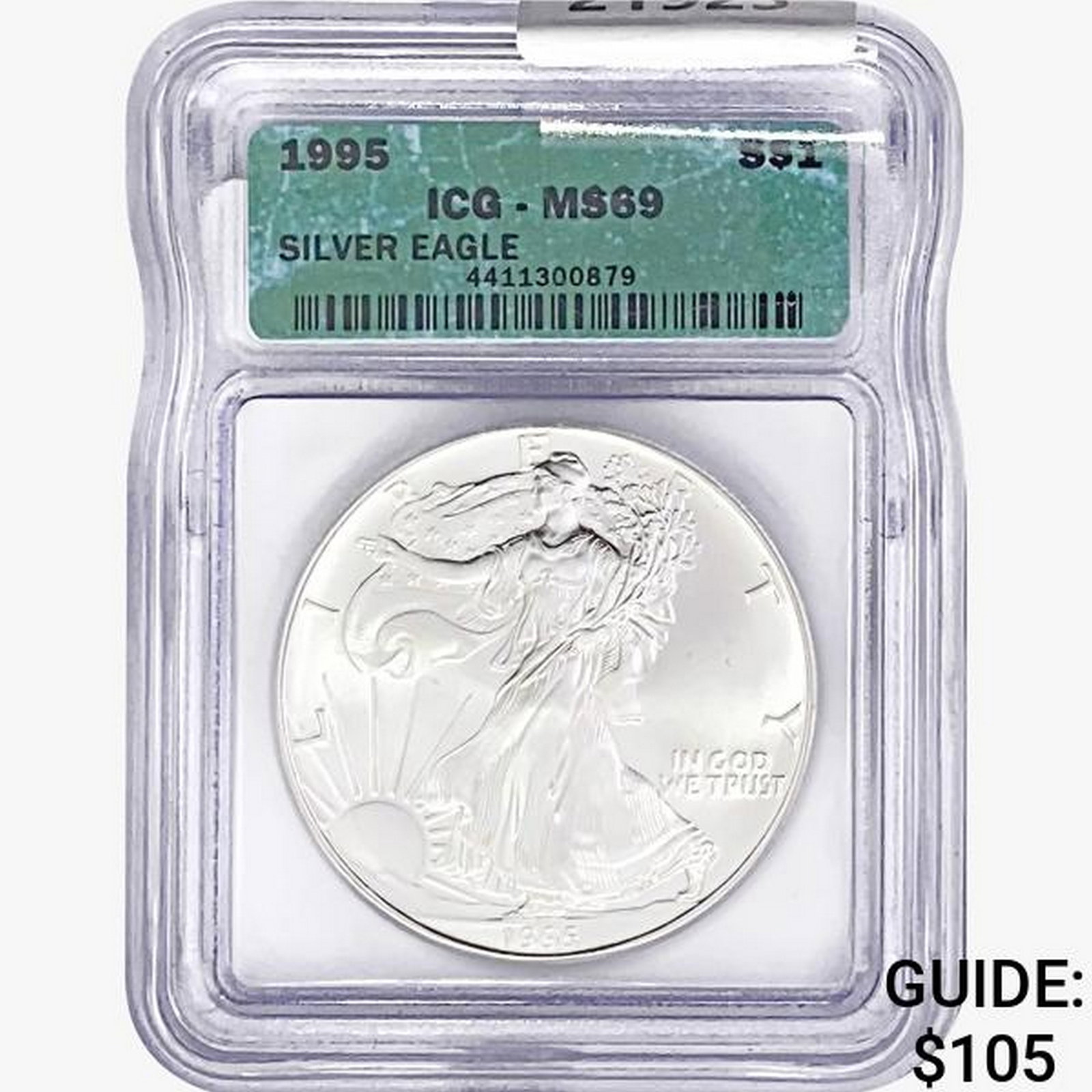 1995 Silver Eagle ICG MS69: 1995 Silver Eagle ICG MS69