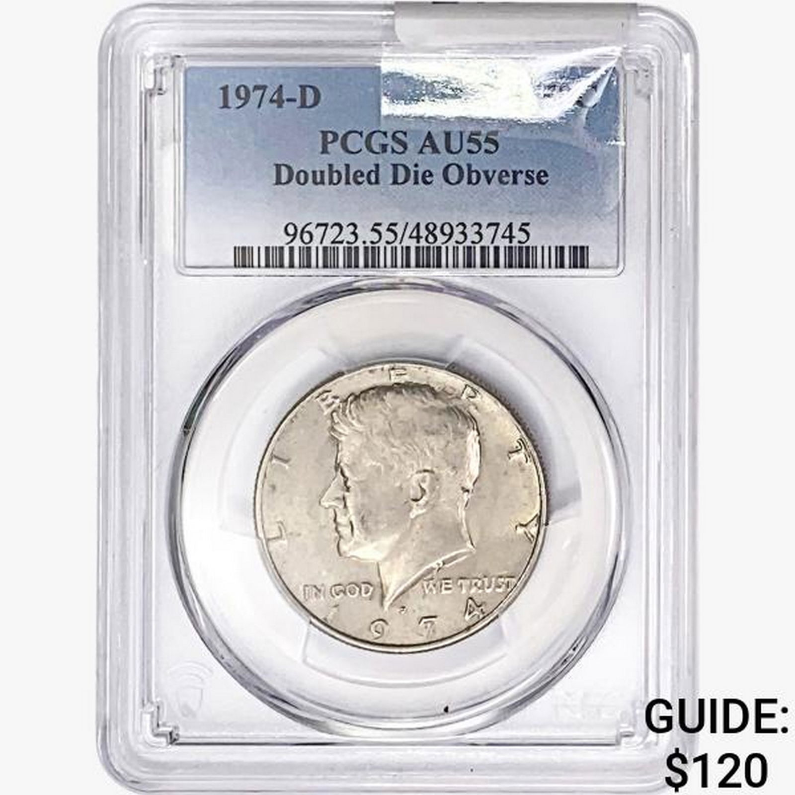 1974-D Kennedy Half Dollar PCGS AU55 DBL Die OBV (1 of 2)