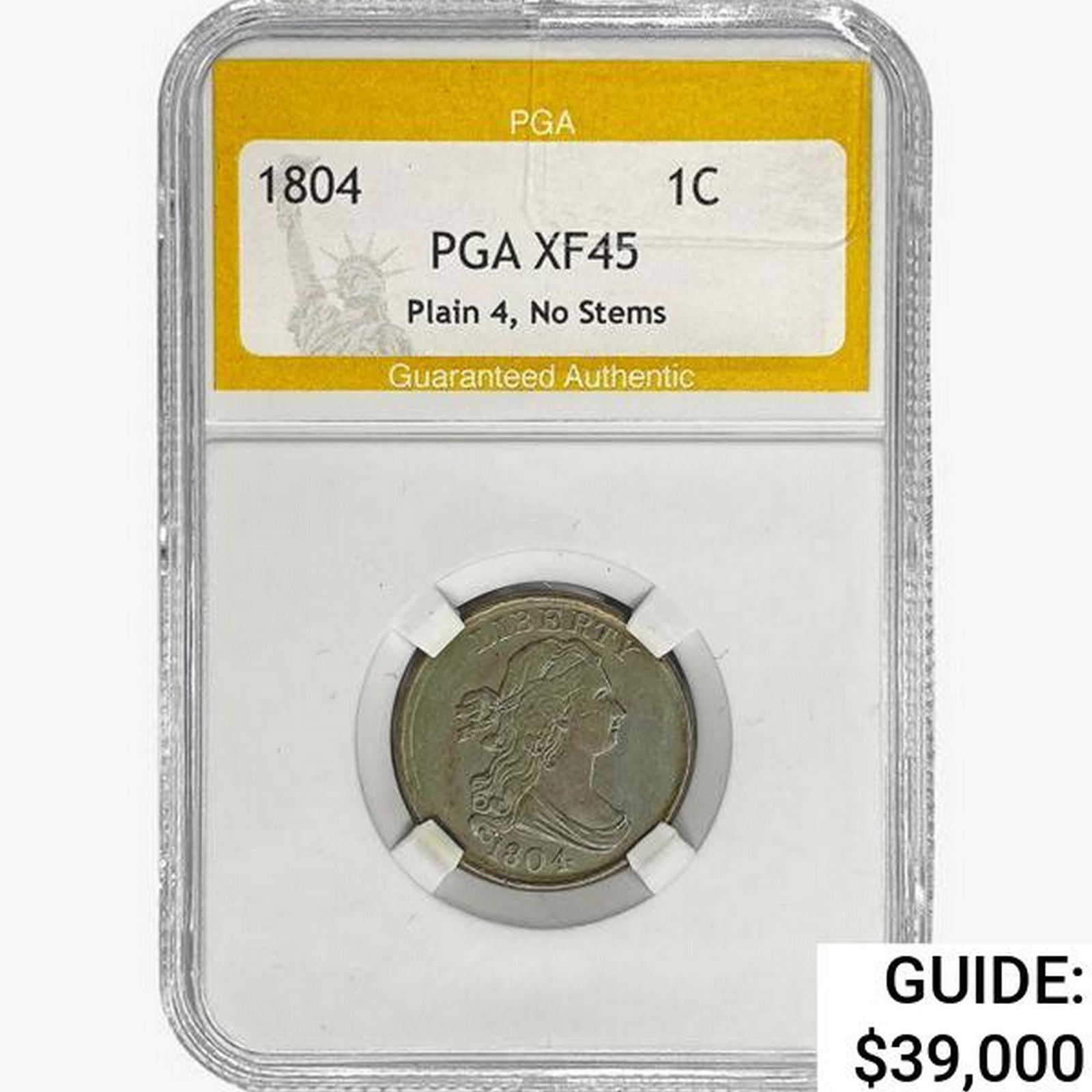 1804 Draped Bust Large Cent PGA XF45 Plain 4, No S (1 of 2)