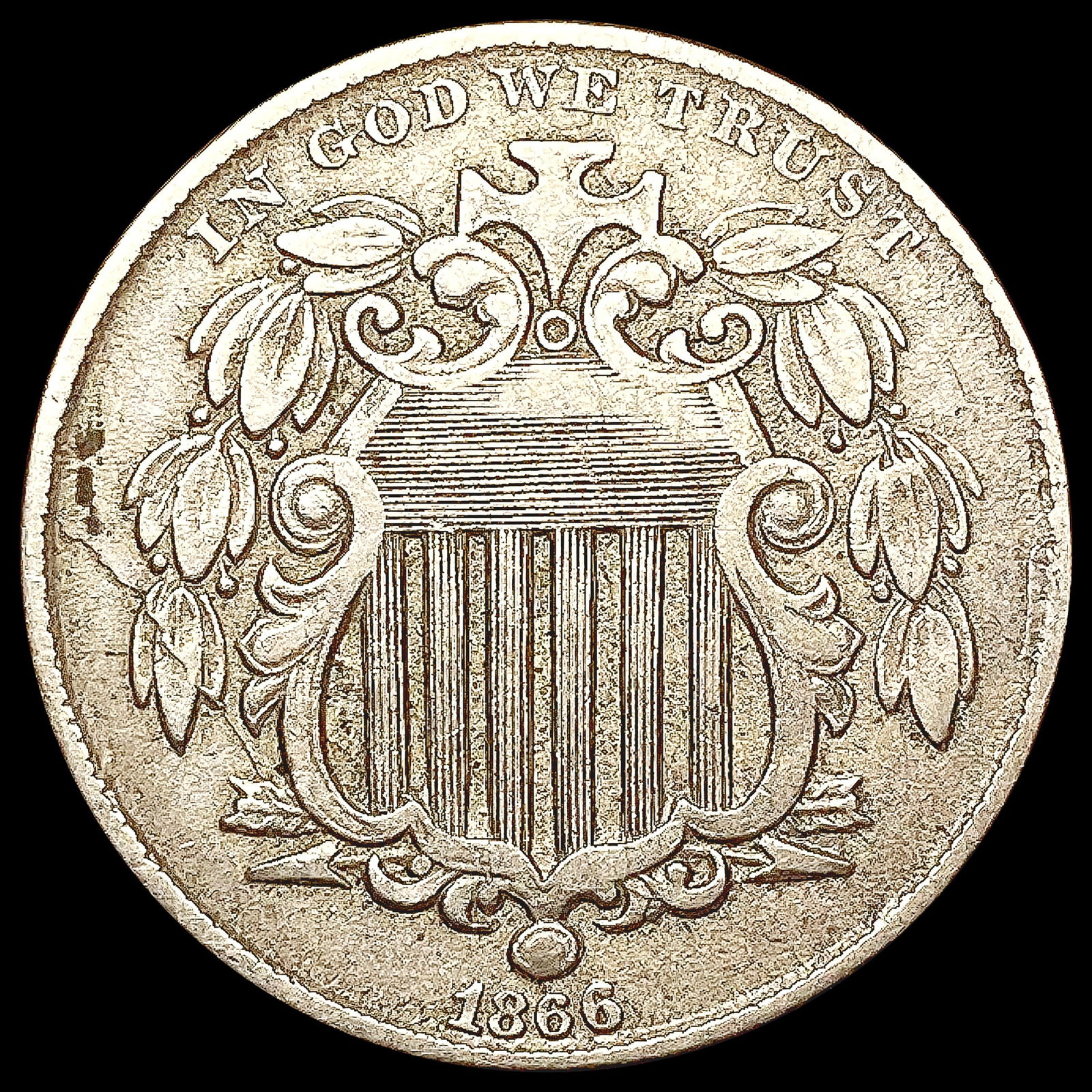 1866 Shield Nickel CLOSELY UNCIRCULATED (1 of 2)