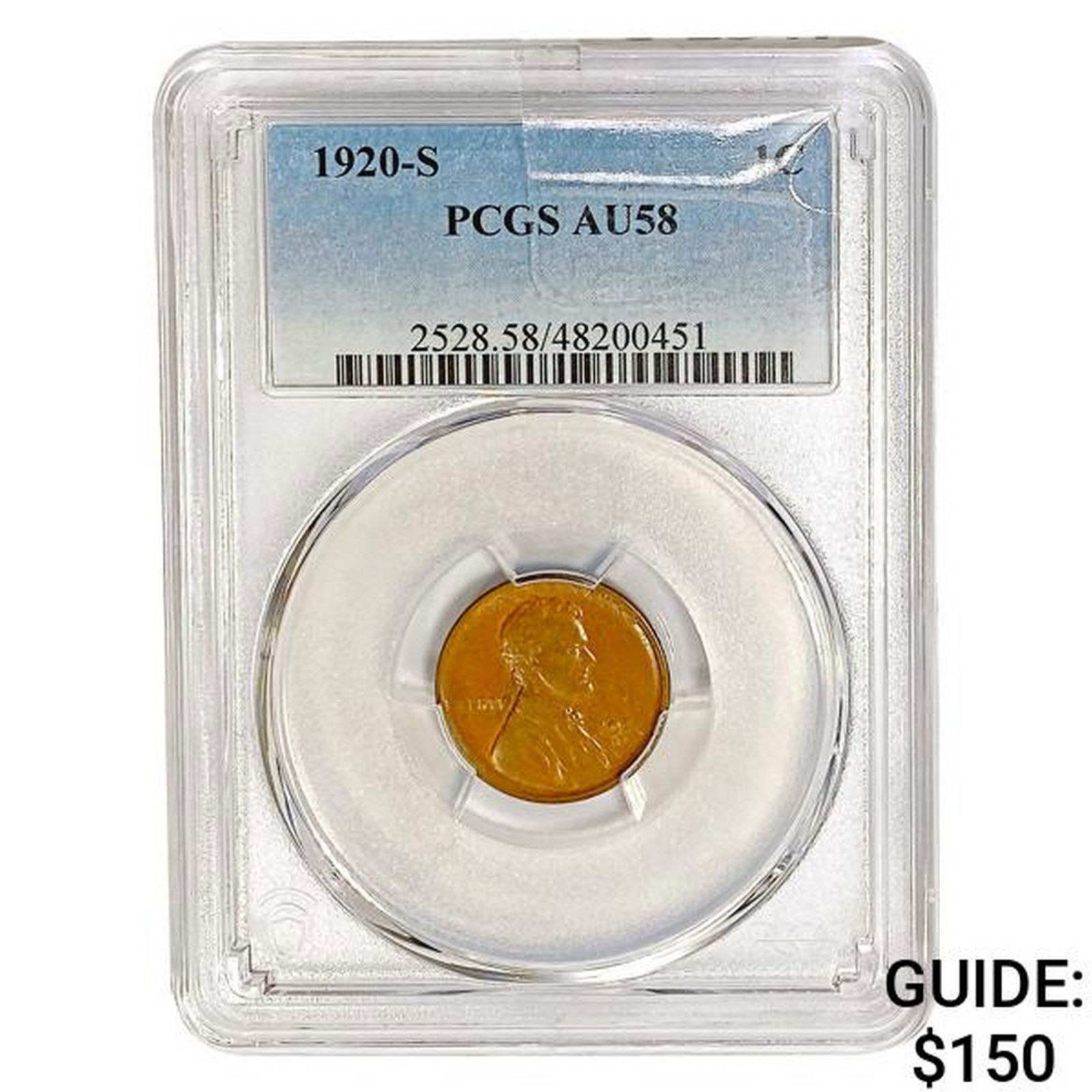 1920-S Wheat Cent PCGS AU58 (1 of 2)