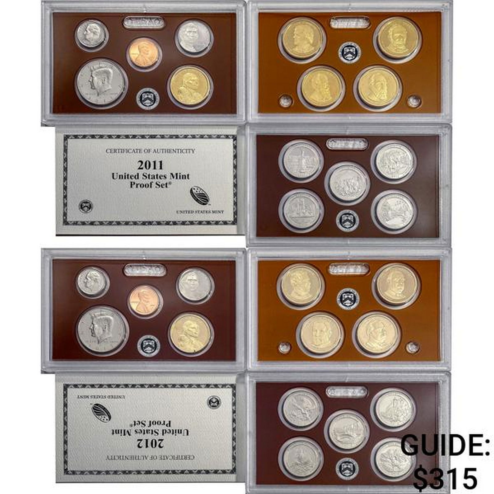 2011-2012 Clad US Proof Sets [28 Coins] (1 of 2)