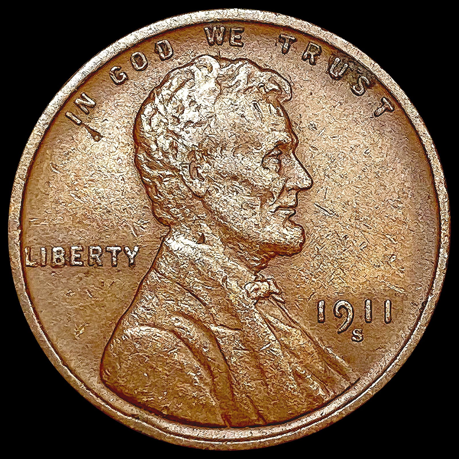 1911-S Wheat Cent CHOICE AU (1 of 2)