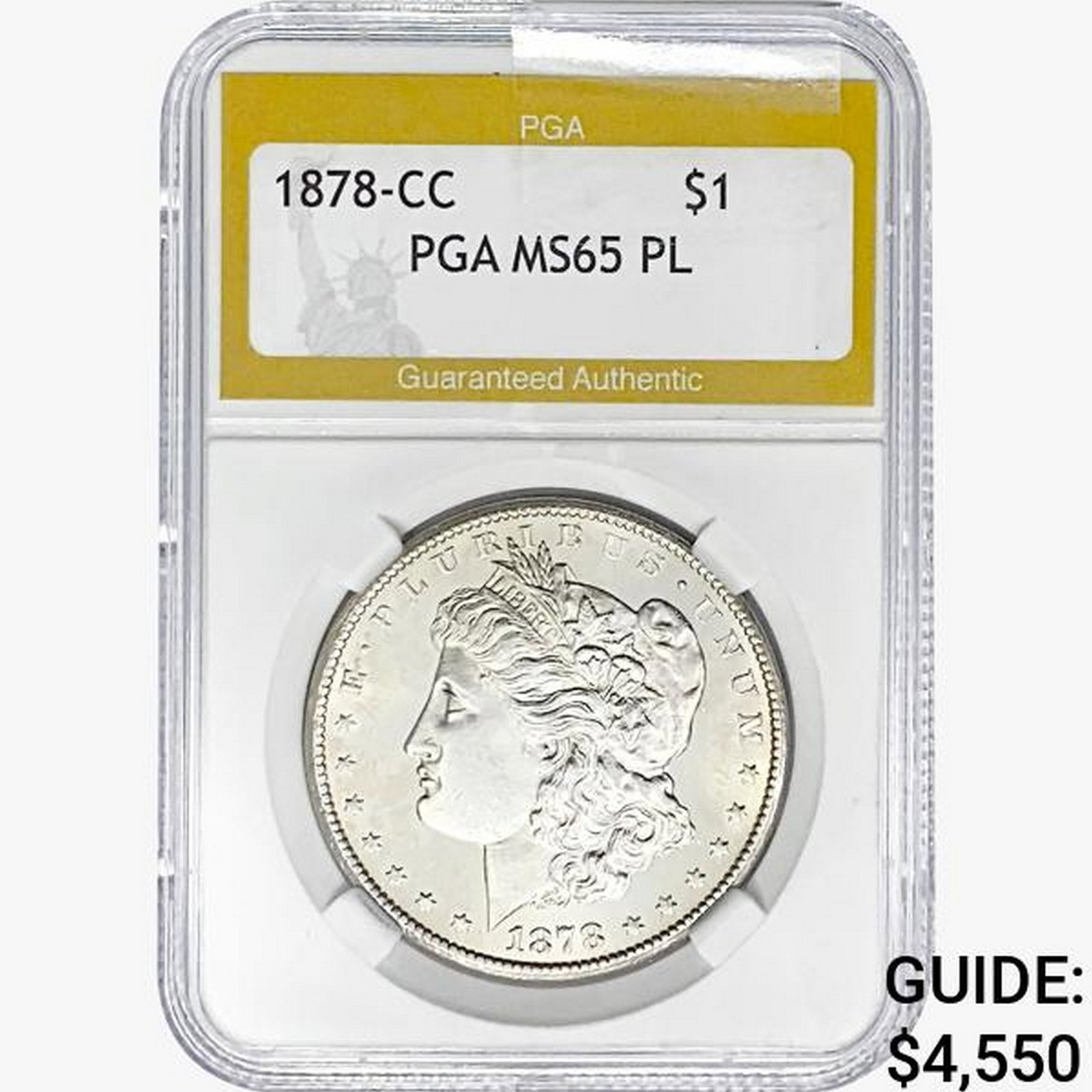 1878-CC Morgan Silver Dollar PGA MS65 PL: 1878-CC Morgan Silver Dollar PGA MS65 PL