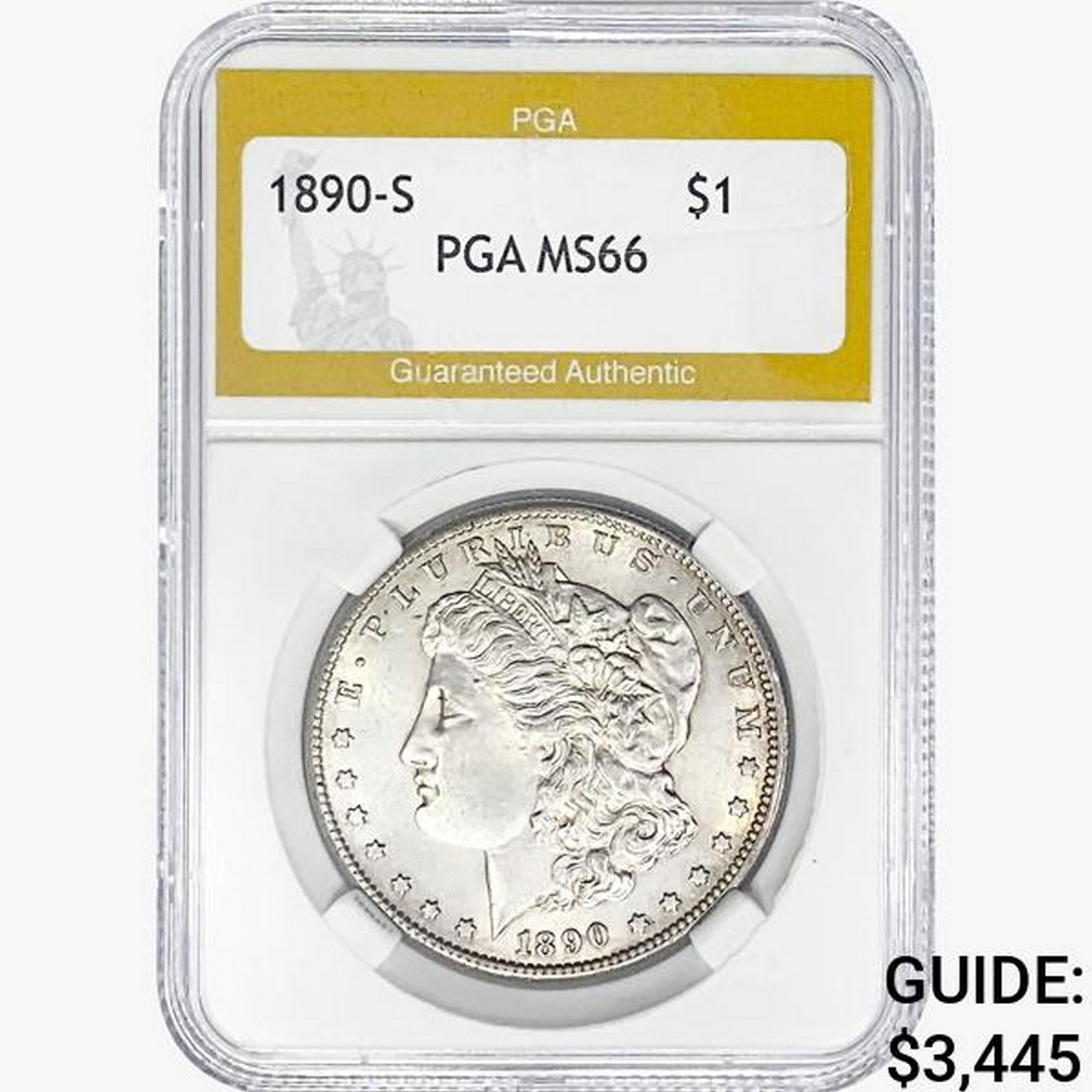 1890-S Morgan Silver Dollar PGA MS66 (1 of 2)