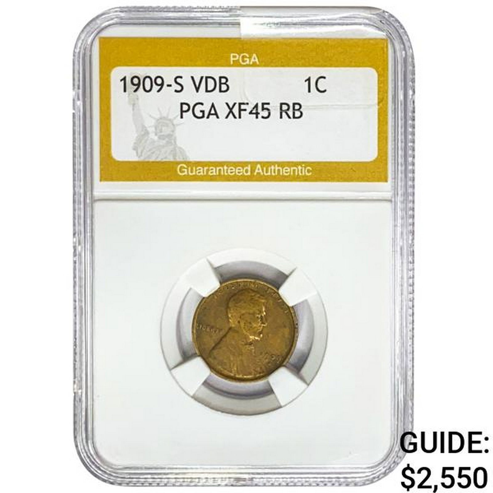 1909-S VDB Wheat Cent PGA XF45 RB (1 of 2)