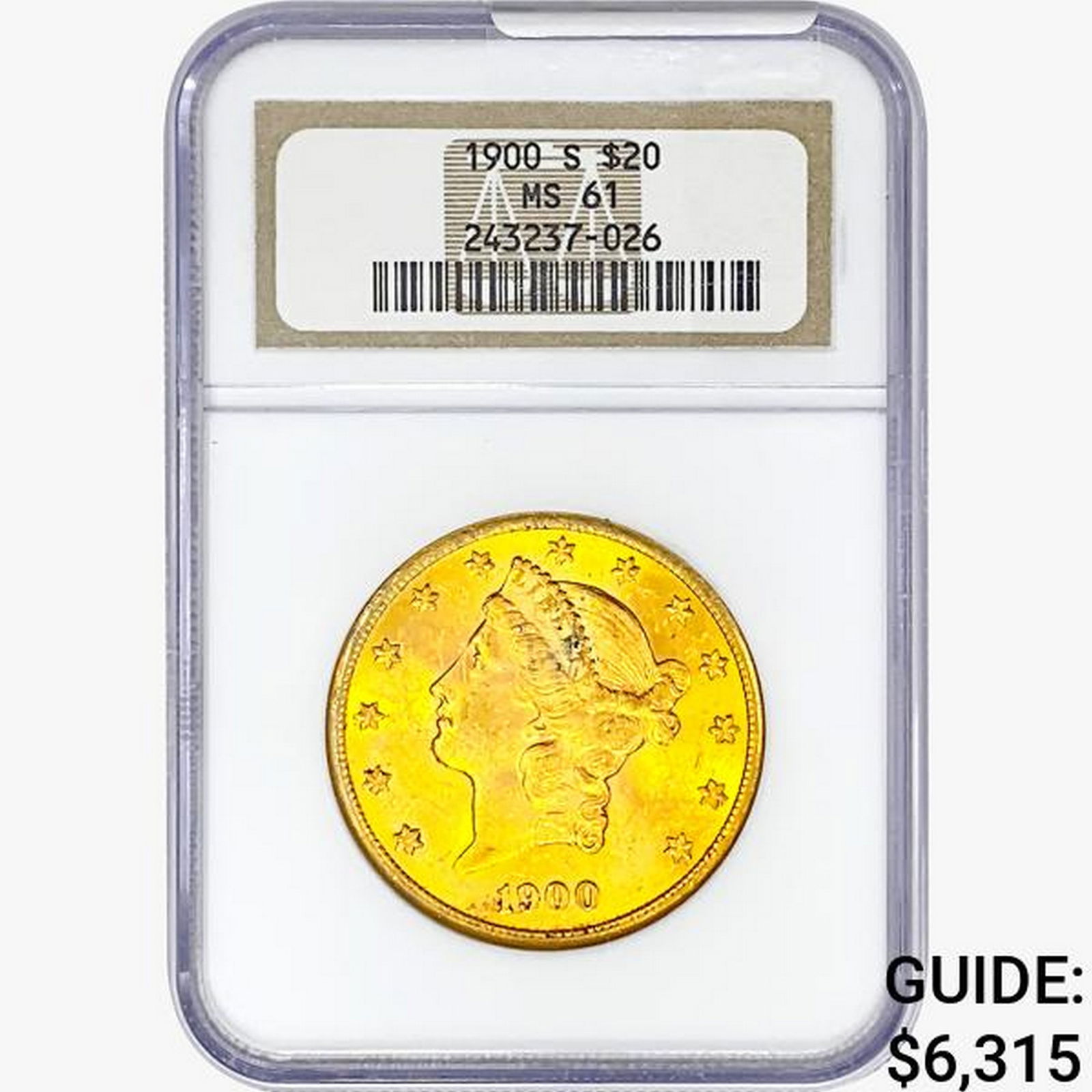 1900-S $20 Gold Double Eagle NGC MS61 (1 of 2)