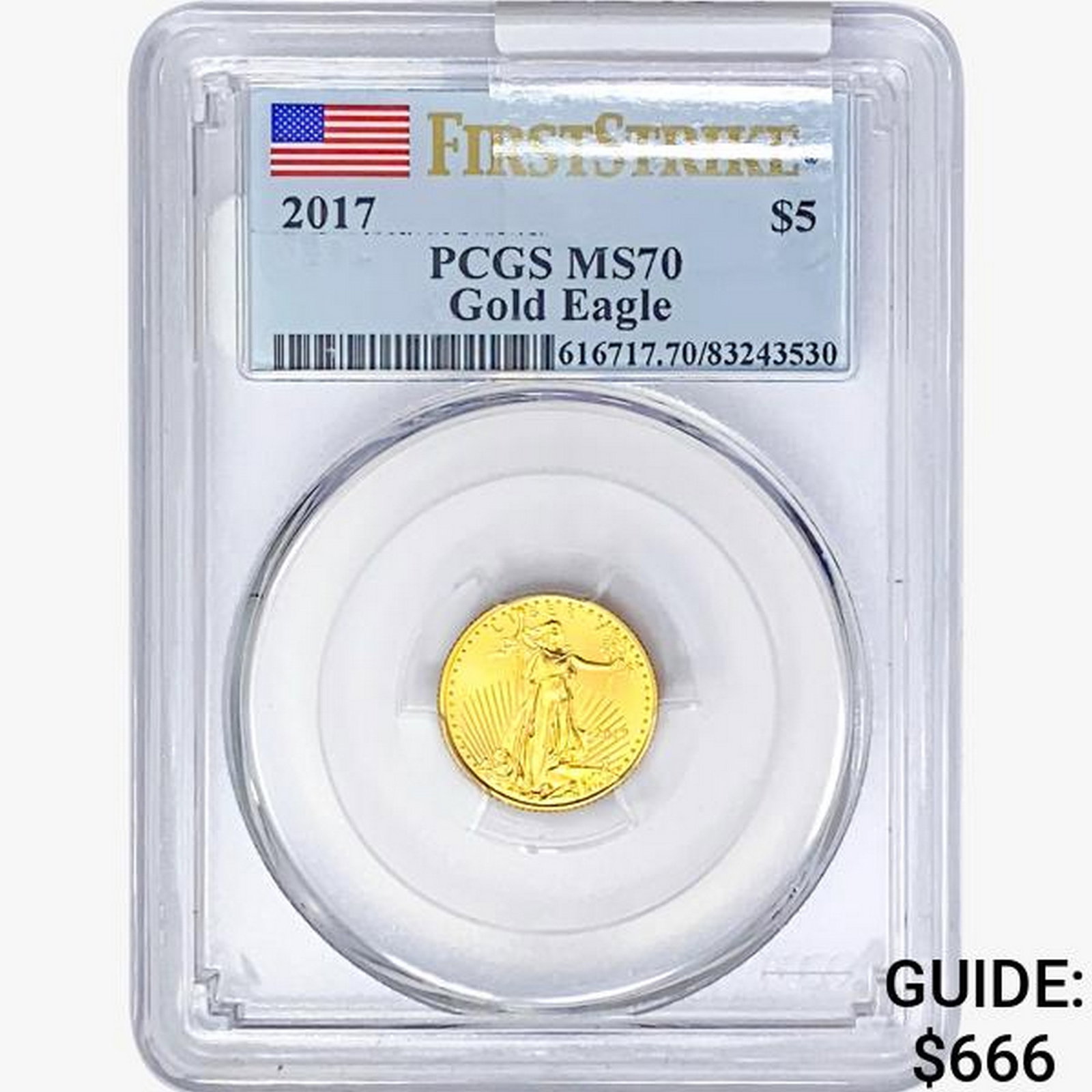 2017 $5 1/10oz. Gold Eagle PCGS MS70 (1 of 2)