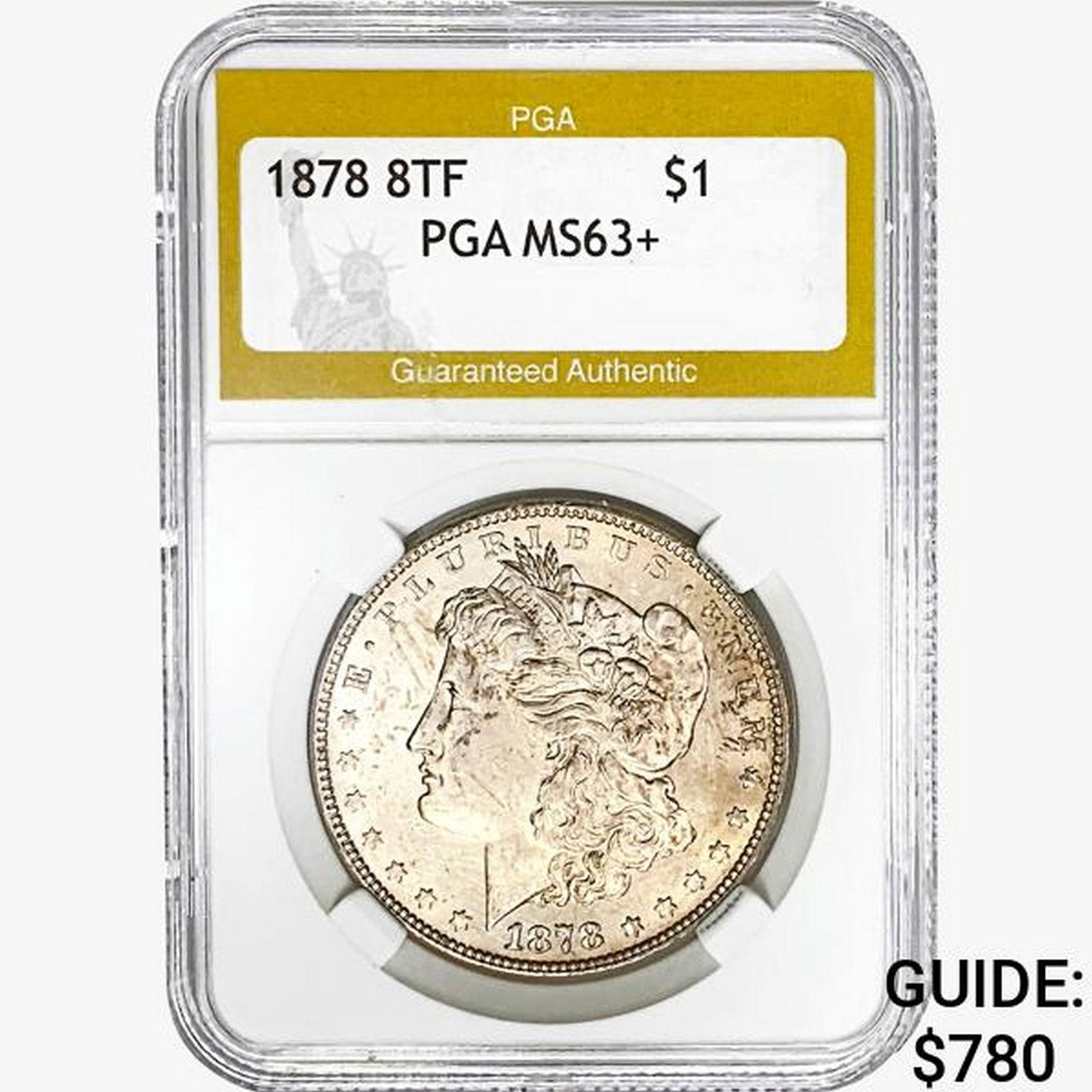1878 8TF Morgan Silver Dollar PGA MS63+ (1 of 2)