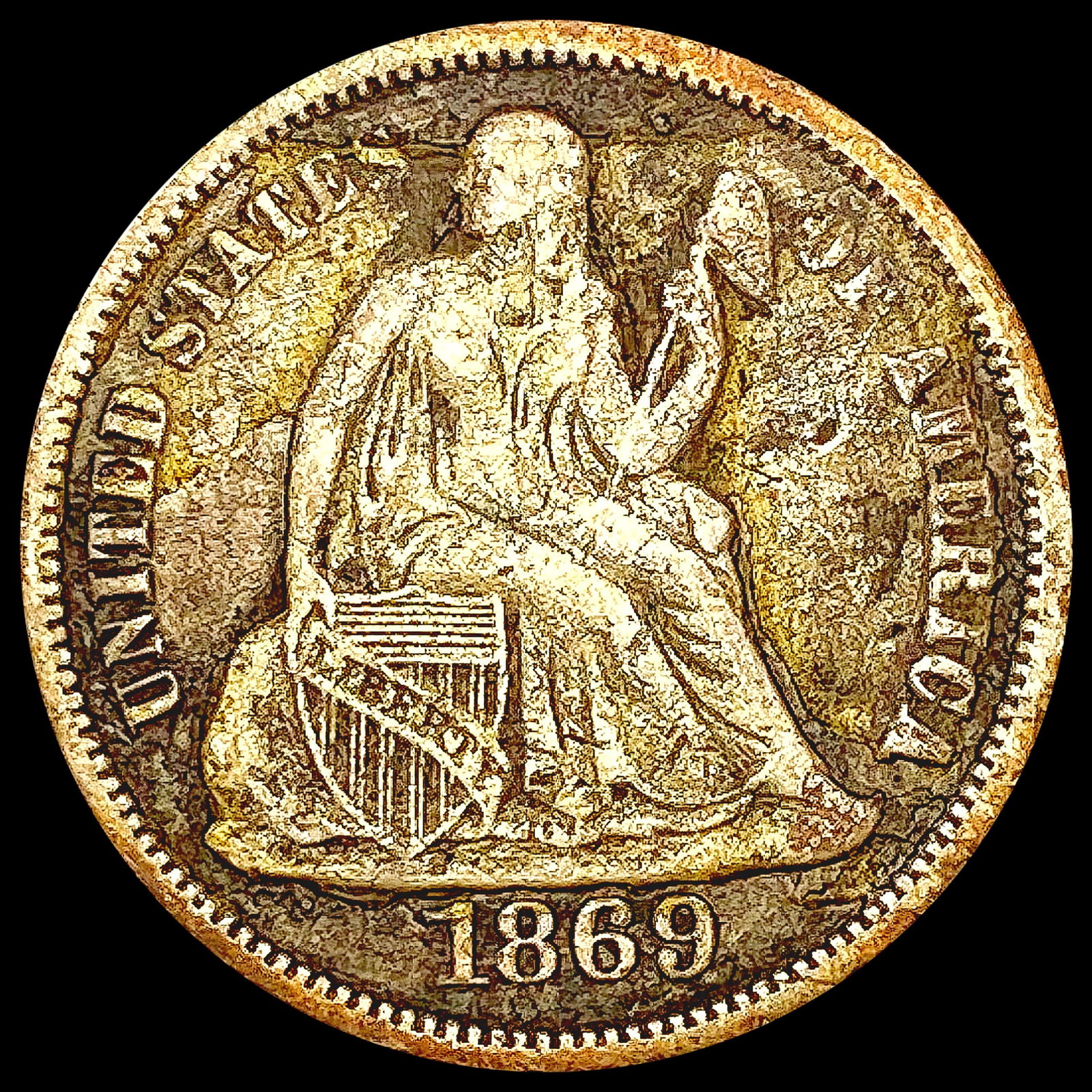 1869-S Seated Liberty Dime LIGHTLY CIRCULATED (1 of 2)