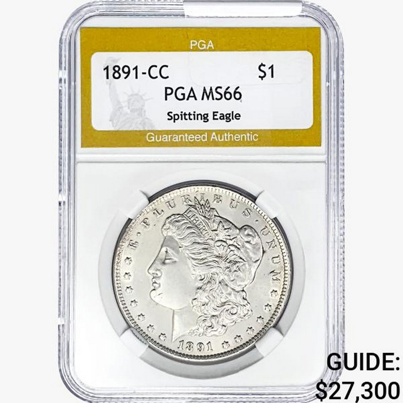 1891-CC Morgan Silver Dollar PGA MS66 Spit. Eagle (1 of 2)