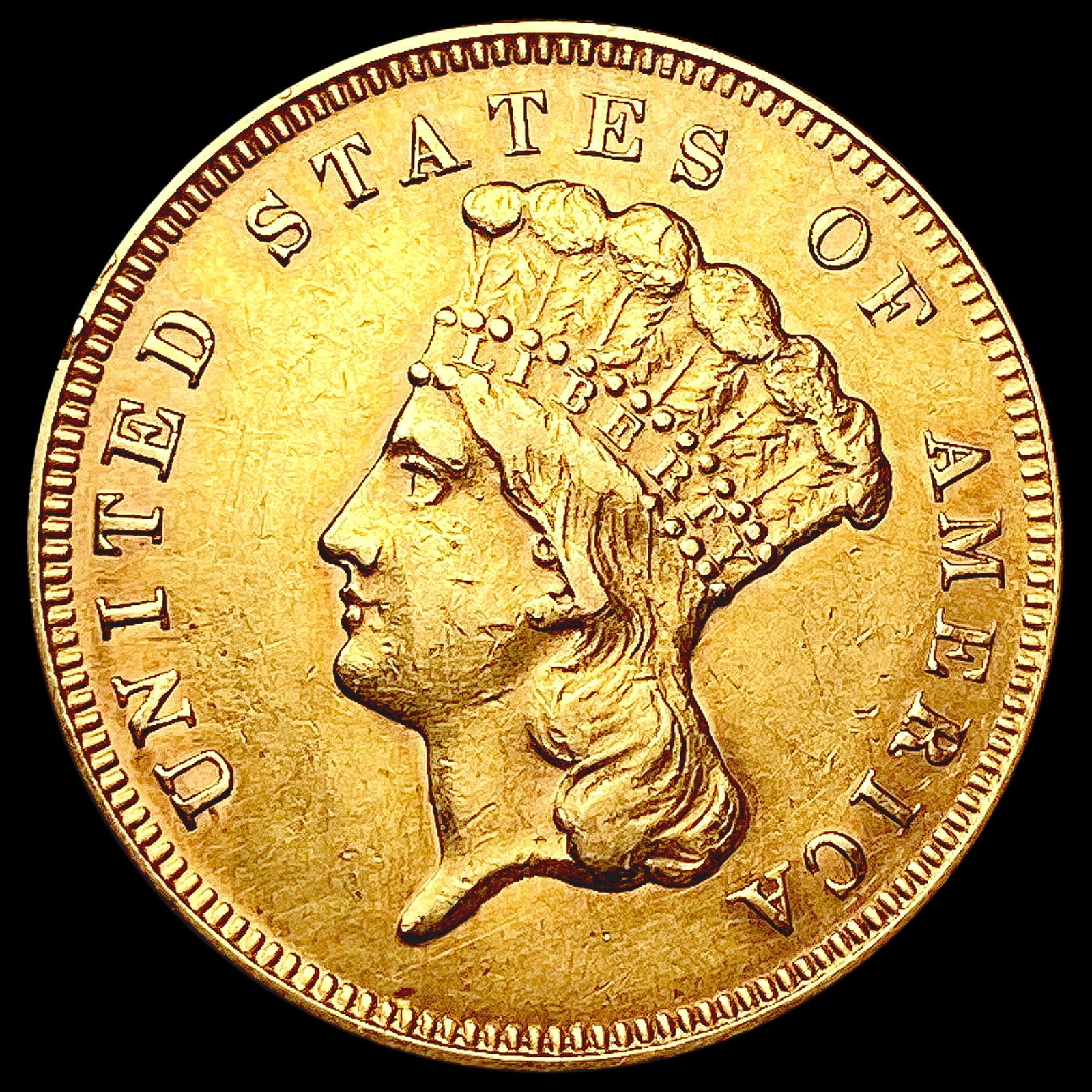 1878 $3 Gold Piece CLOSELY UNCIRCULATED (1 of 2)