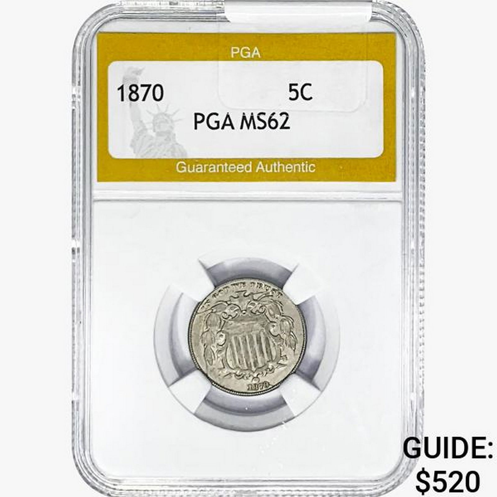 1870 Shield Nickel PGA MS62 (1 of 2)