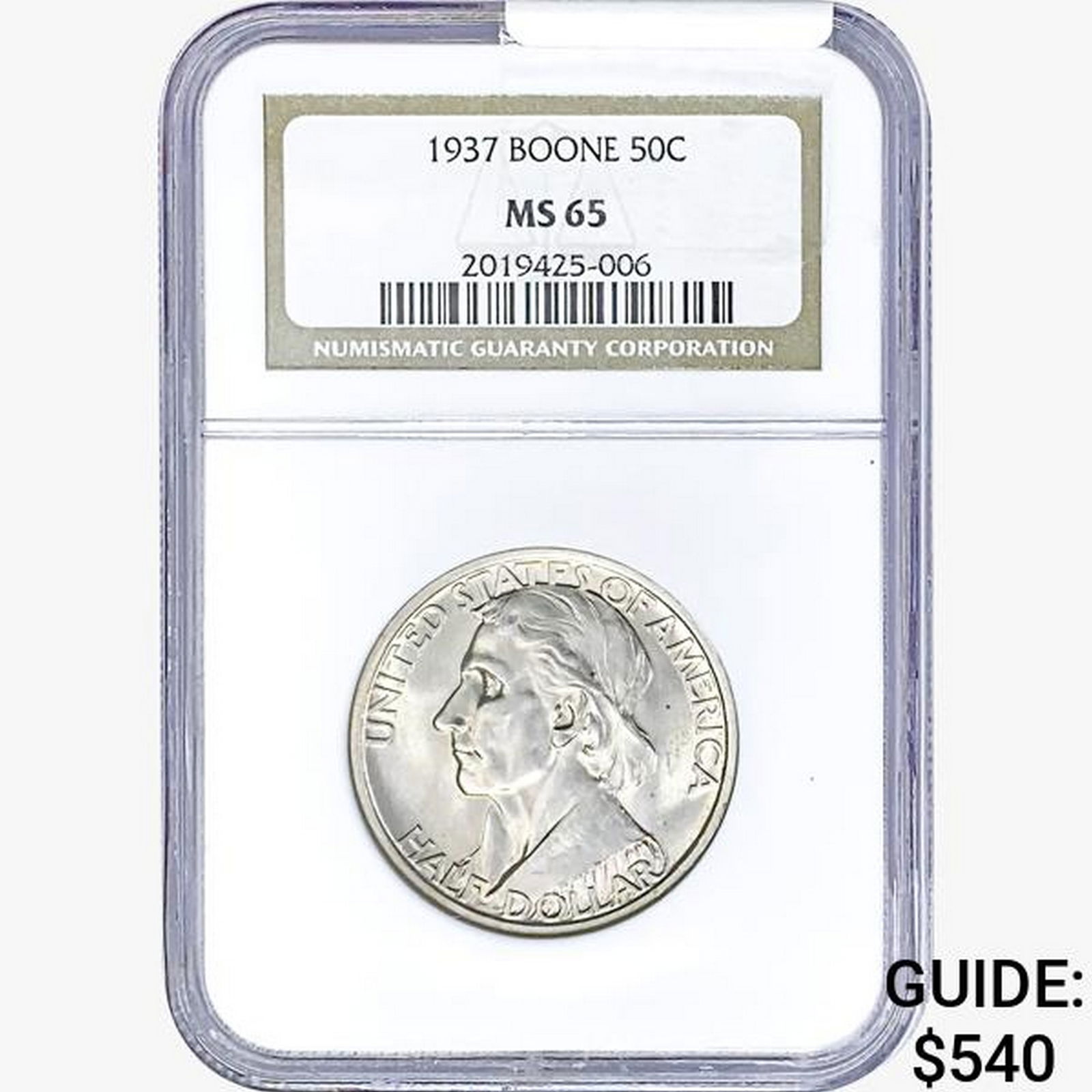 1937 Boone Half Dollar NGC MS65 (1 of 2)