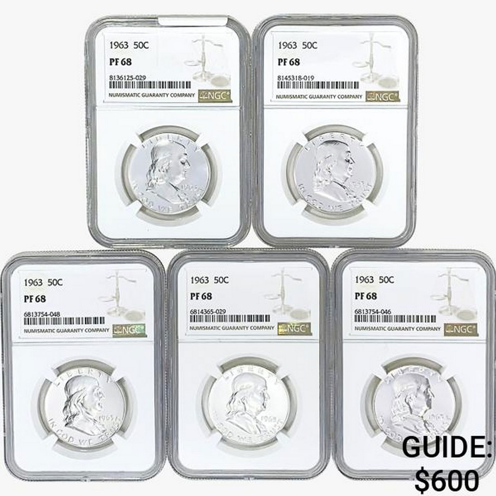 1963 [5] Franklin Half Dollar NGC PF68 (1 of 2)