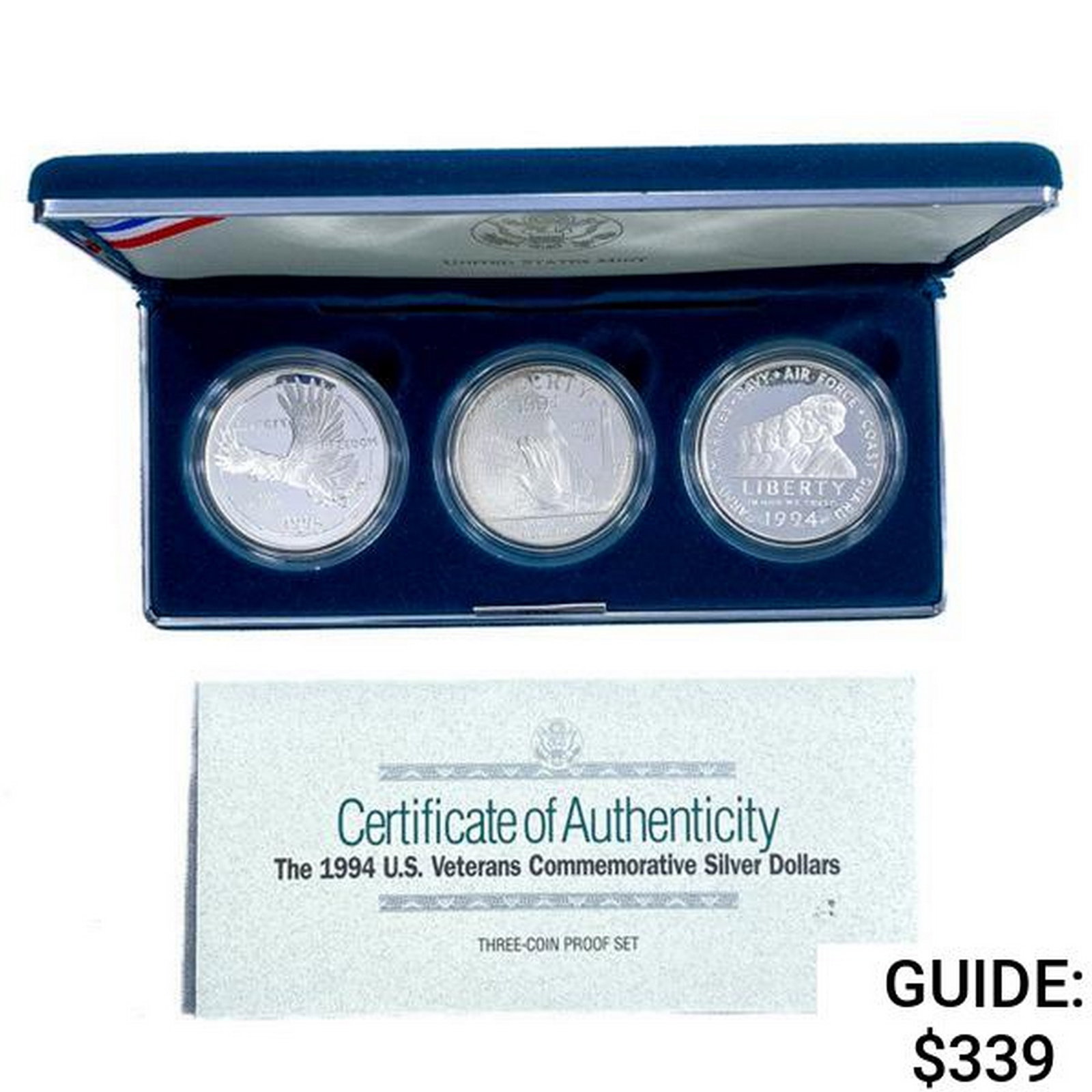 1994 US Veterans Comm. Silver Dollars [3 Coins] (1 of 2)