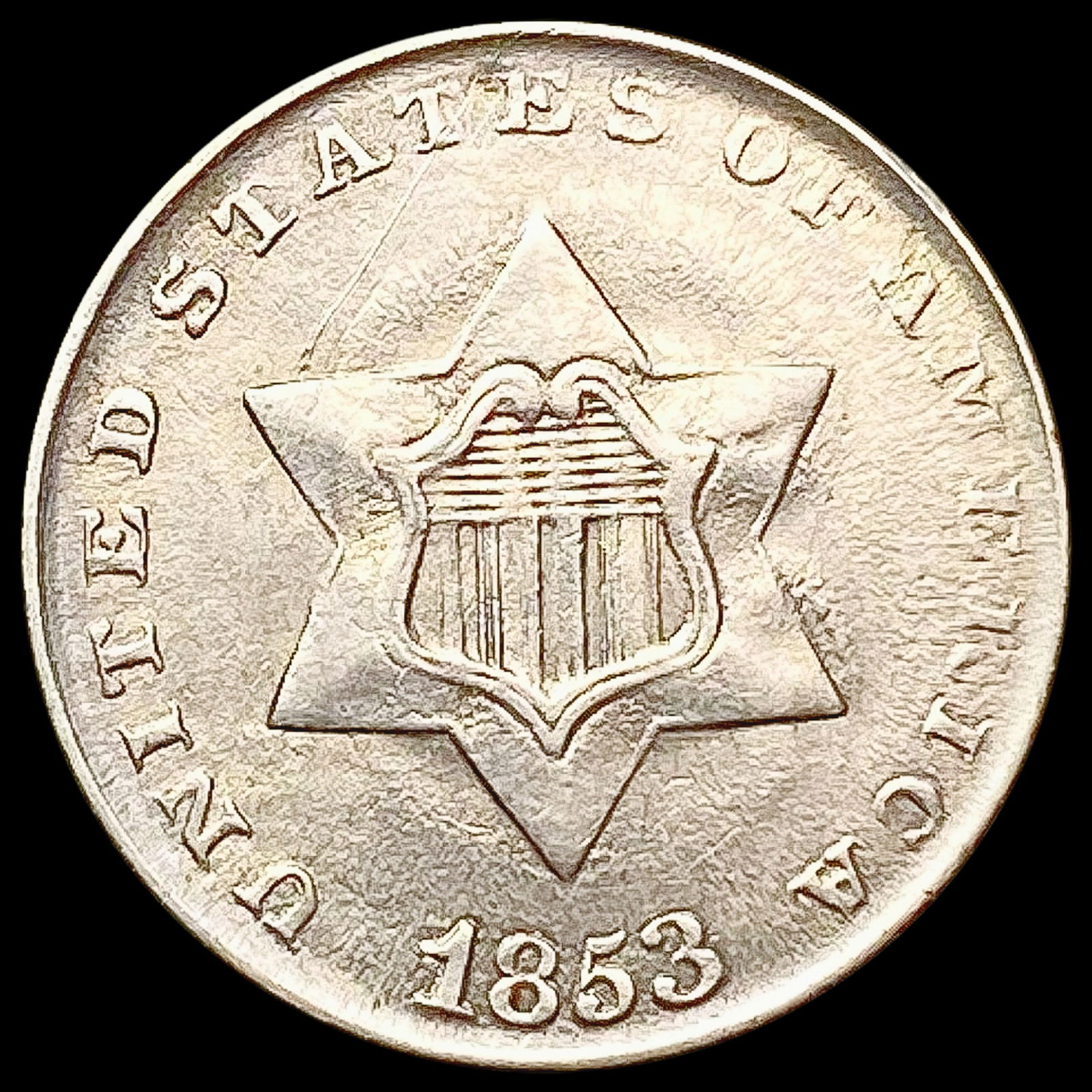 1853 Silver Three Cent UNCIRCULATED (1 of 2)