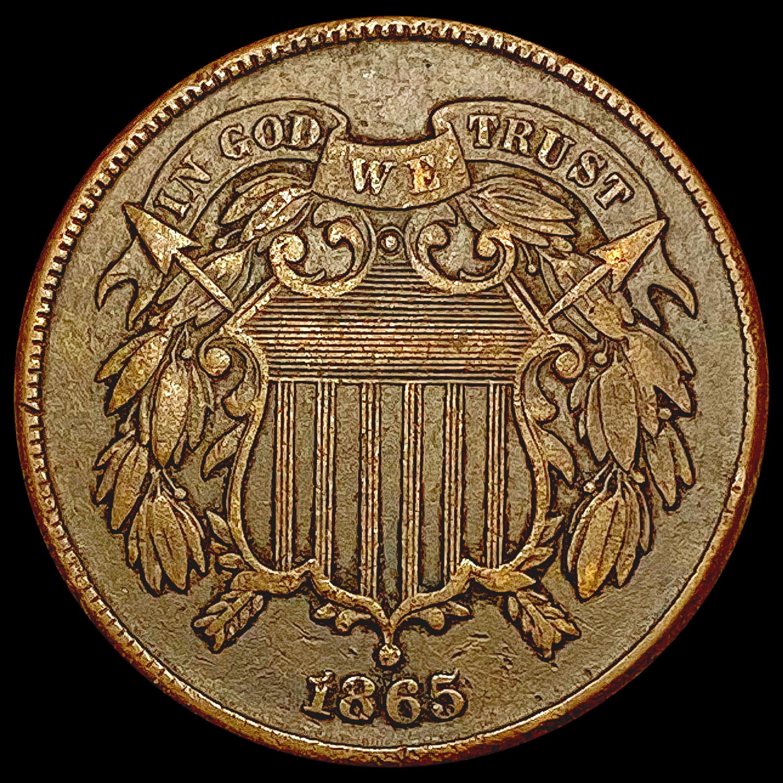 1865 Two Cent Piece LIGHTLY CIRCULATED (1 of 2)