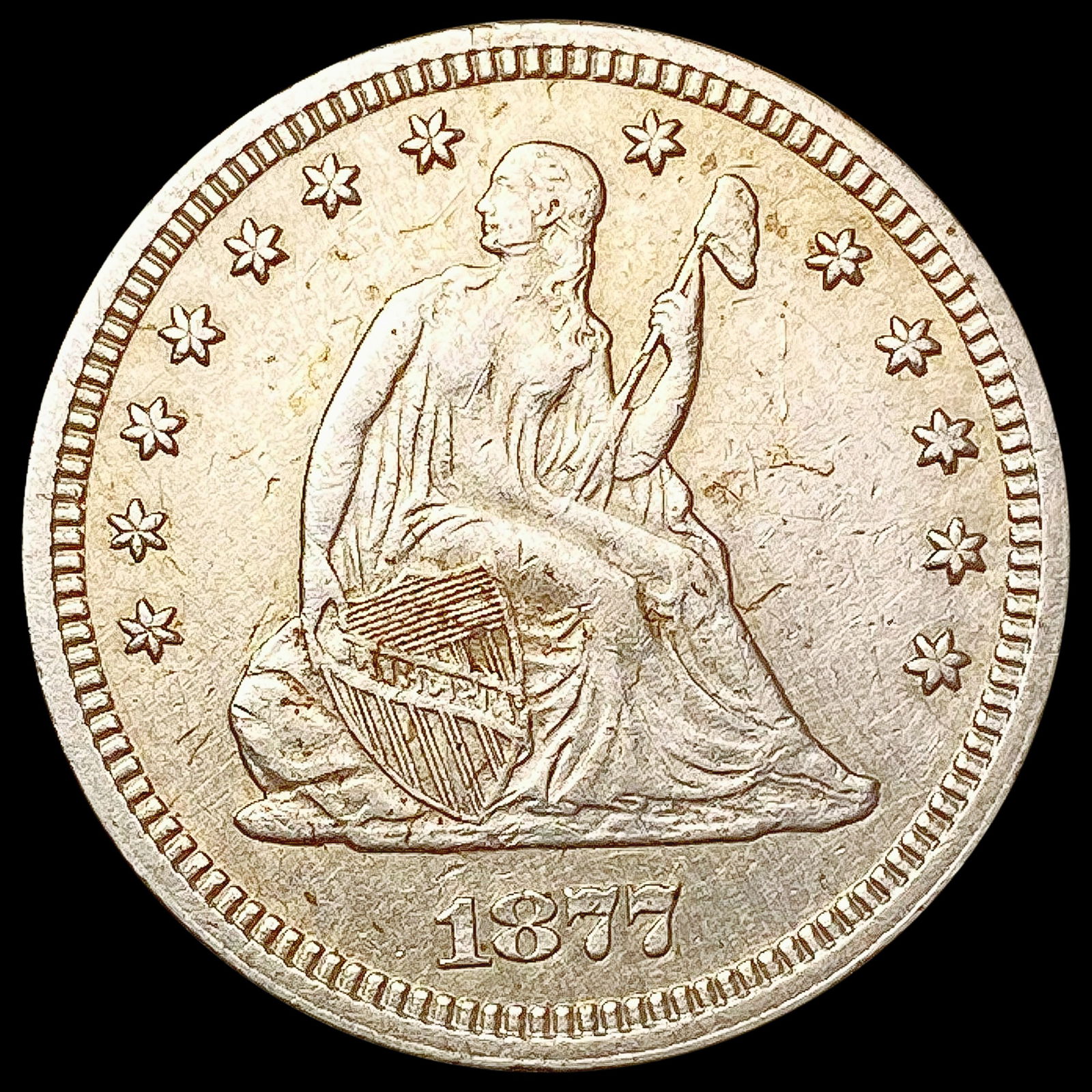 1877 Seated Liberty Quarter CLOSELY UNCIRCULATED (1 of 2)