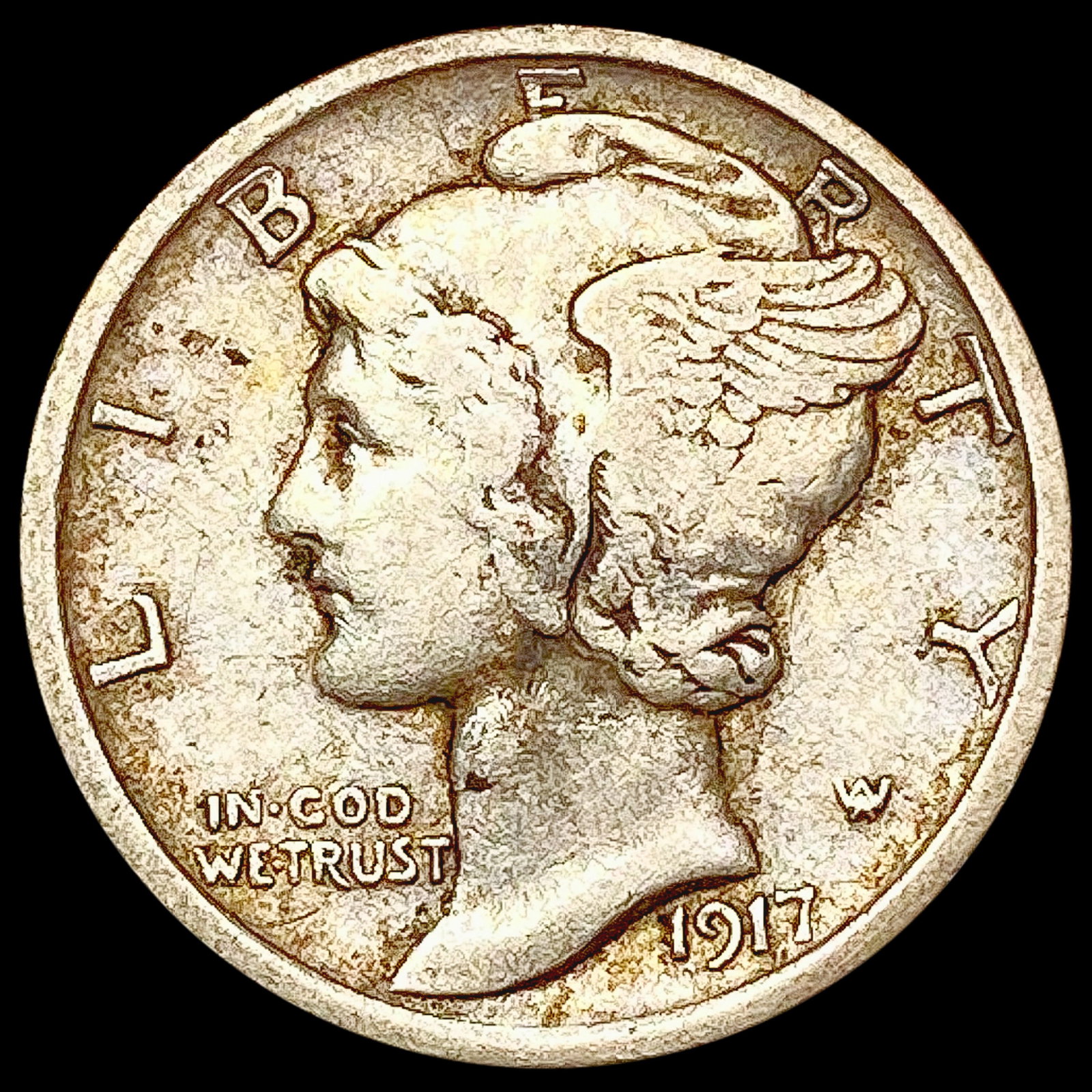 1917-D Mercury Dime NICELY CIRCULATED: 1917-D Mercury Dime NICELY CIRCULATED