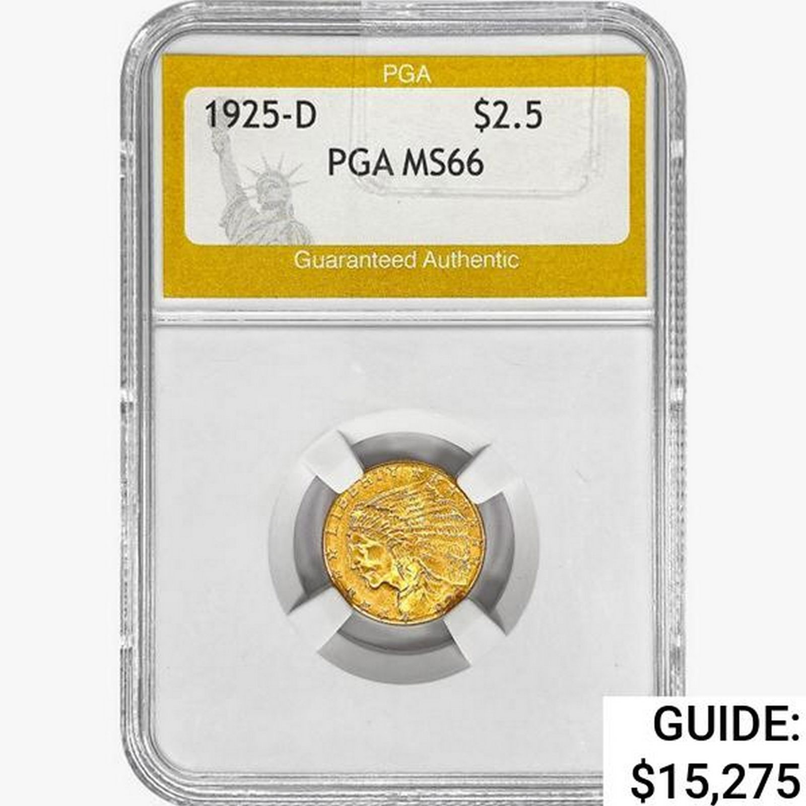 1925-D $2.50 Gold Quarter Eagle PGA MS66 (1 of 2)