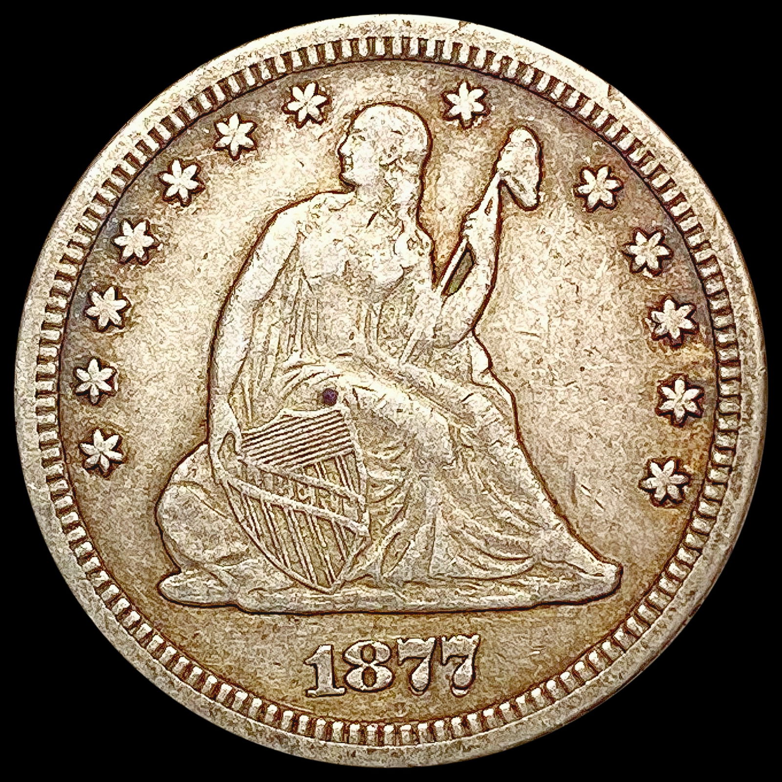 1877-CC Seated Liberty Quarter CLOSELY UNCIRCULATE (1 of 2)