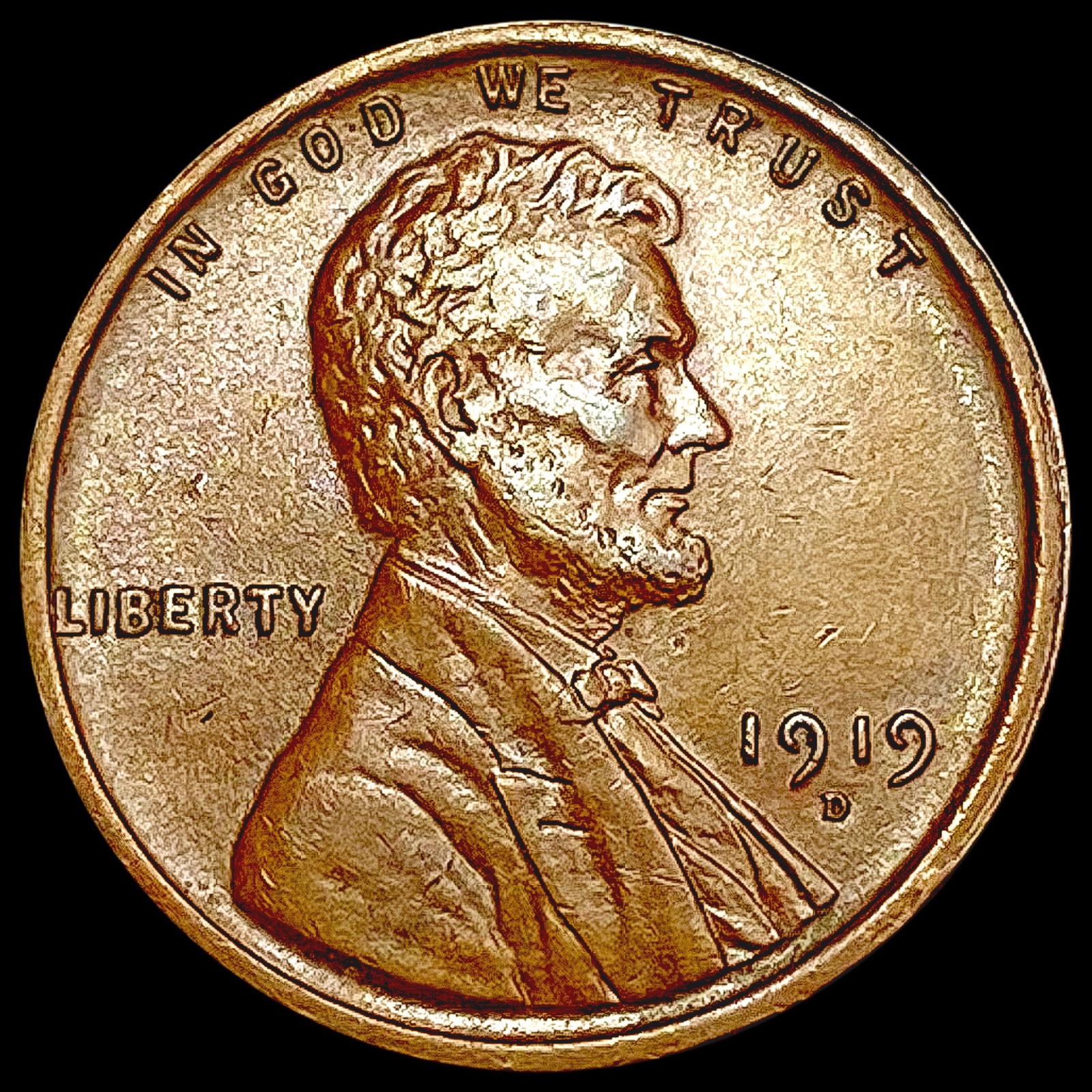 1919-D Wheat Cent CLOSELY UNCIRCULATED (1 of 2)