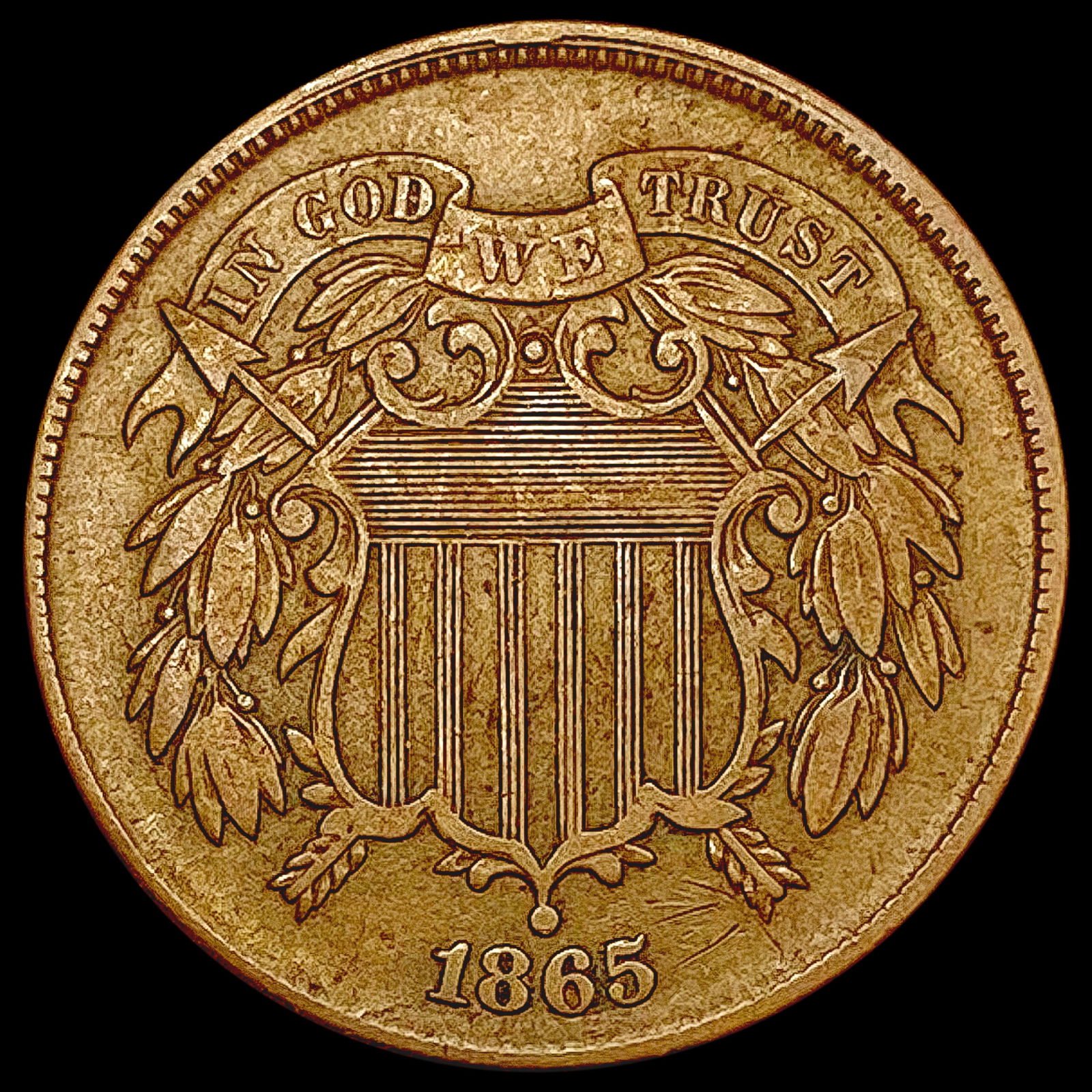 1865 Two Cent Piece LIGHTLY CIRCULATED (1 of 2)