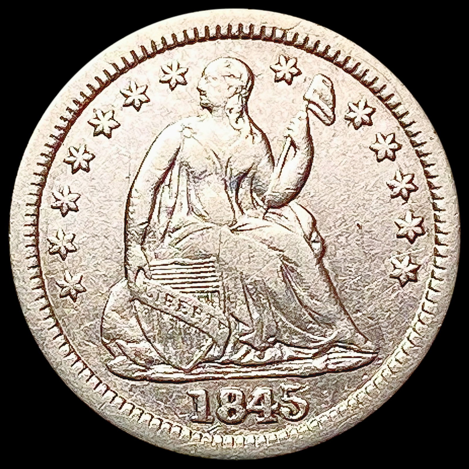 1845 Seated Liberty Half Dime CLOSELY UNCIRCULATED (1 of 2)
